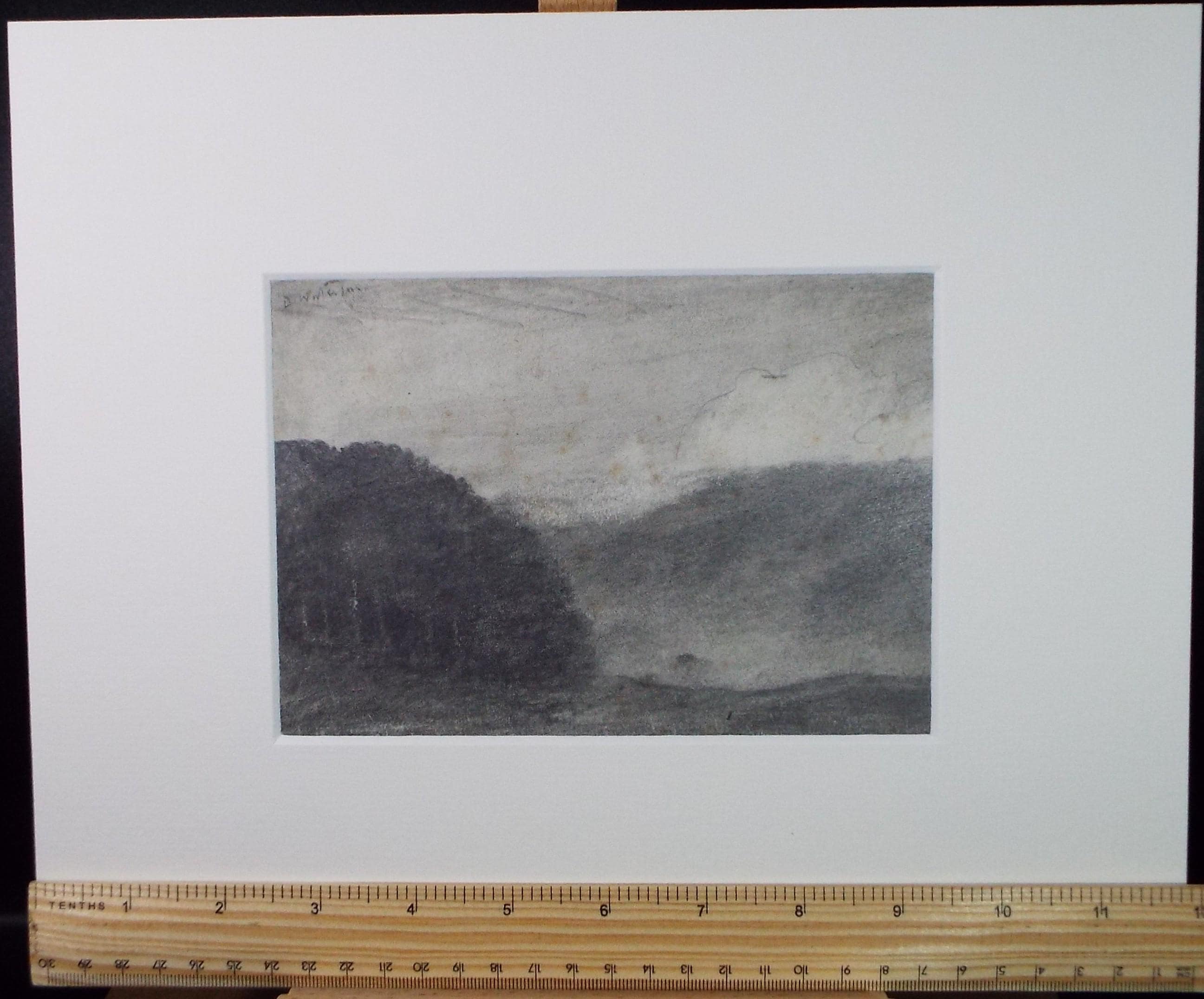 Original Pencil Drawing, Valley Landscape', David Waterson RE FSA (1870-1954) circa 1900