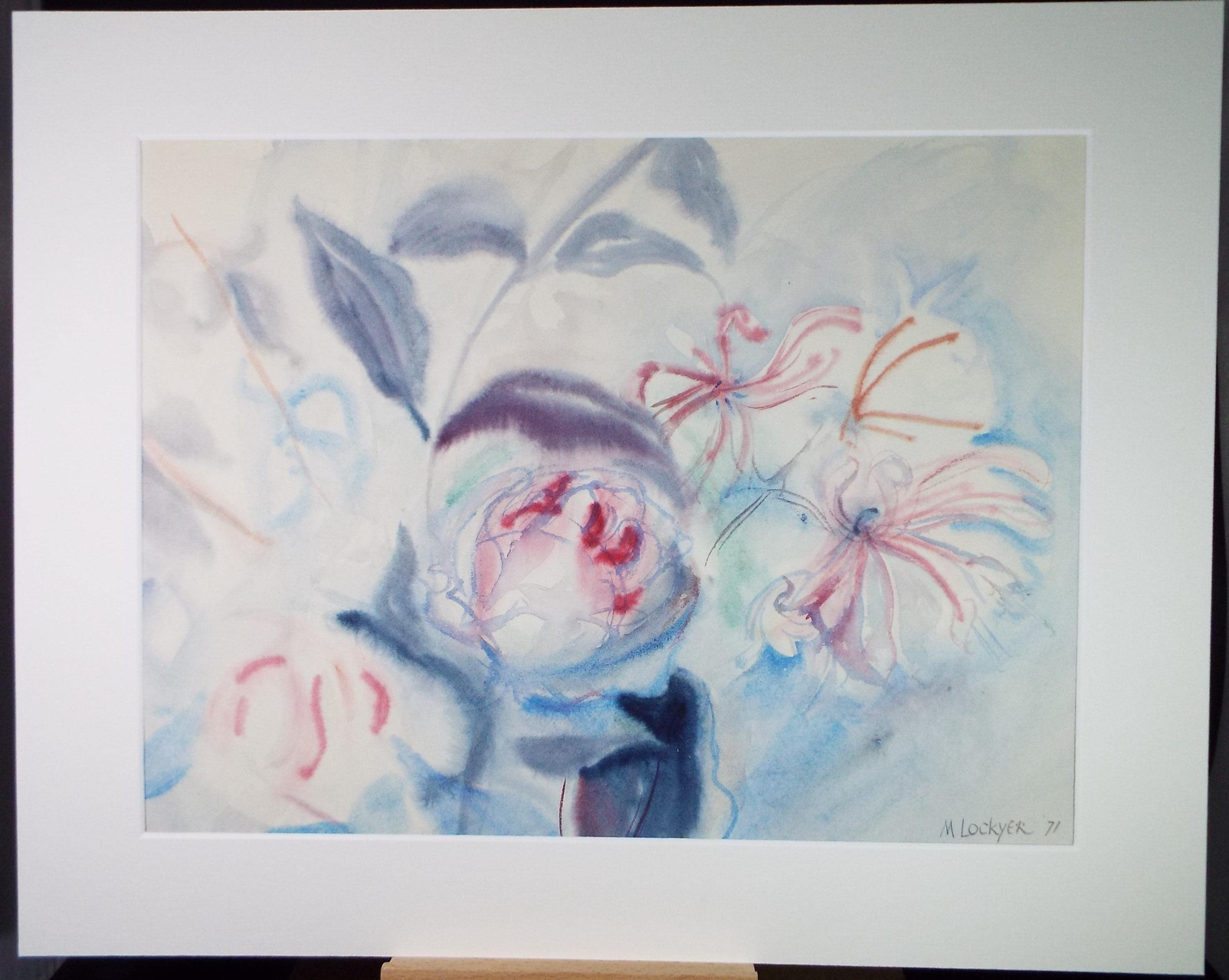 Original Watercolour, 'Still life of flowers', Dated 1971, Mildred Lockyer