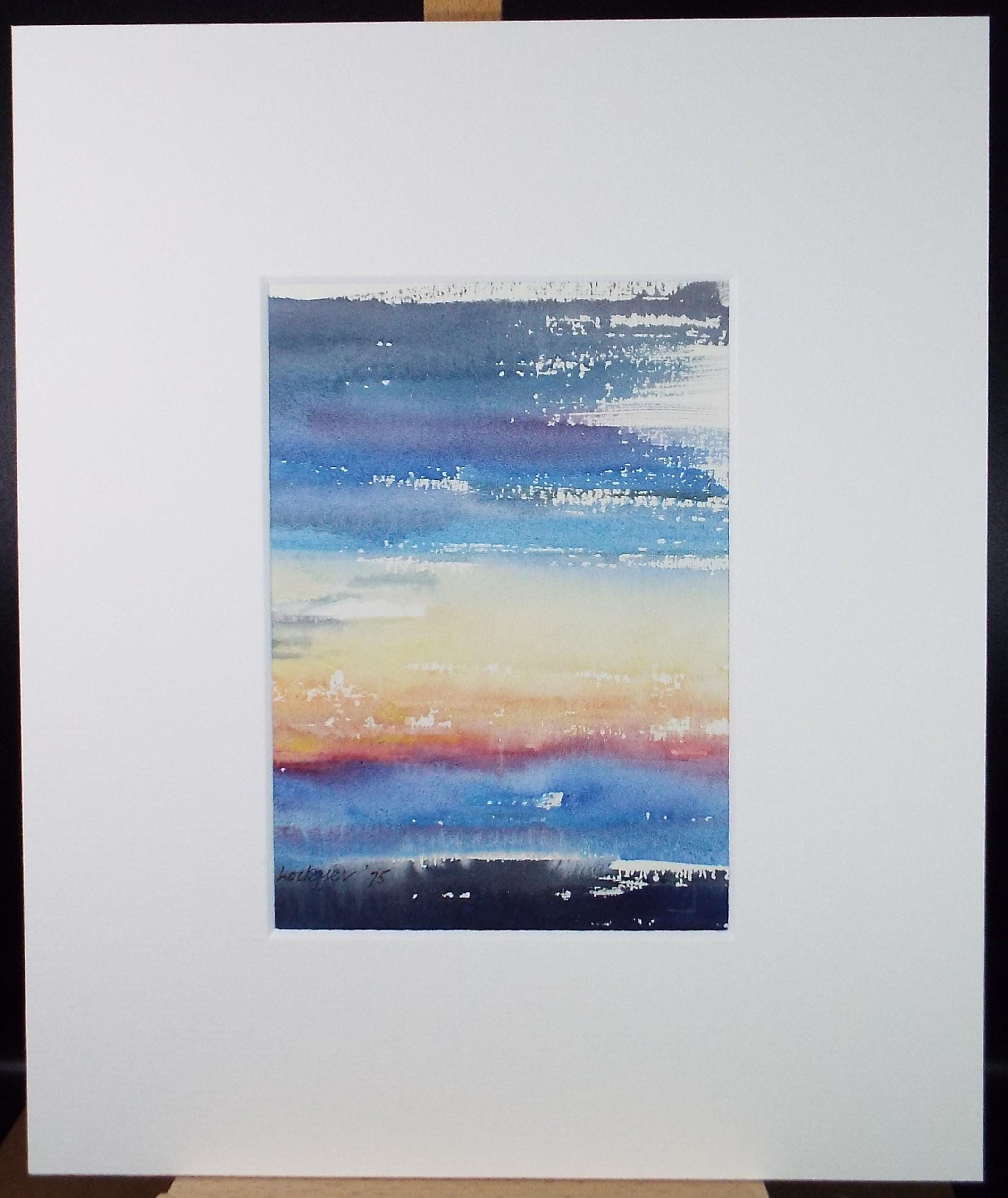 Original Watercolour on Paper, 'Sunset over a Landscape', dated 1975, Mildred Lockyer