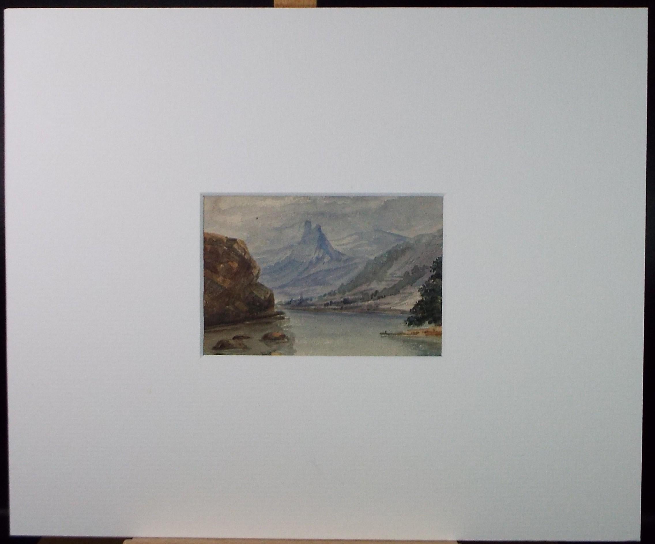 Original Watercolour, 'River Landscape', Late 19th Century, Artist Unknown