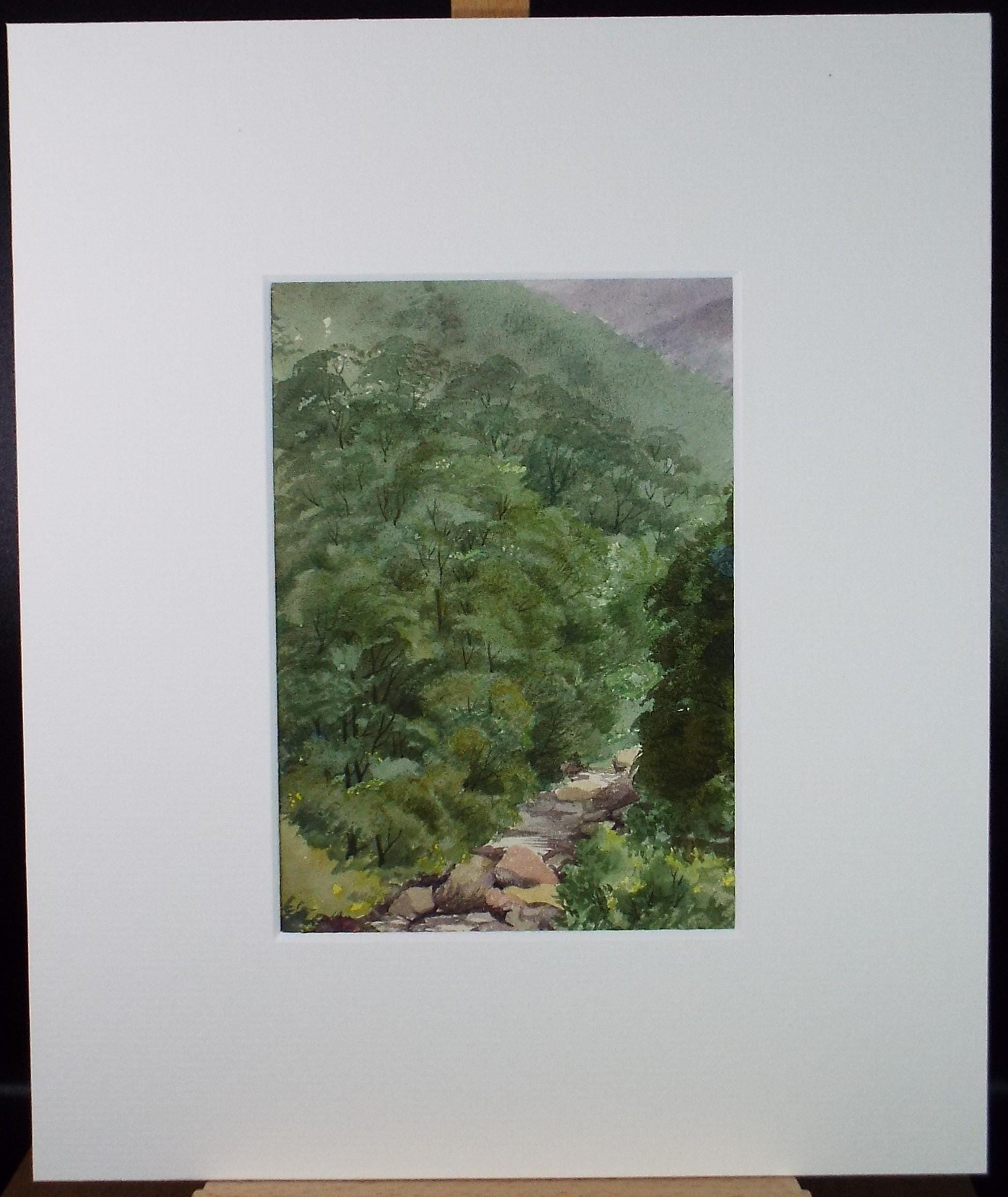 Original Watercolour, 'Green Landscape', Unknown artist, Late 19th Century
