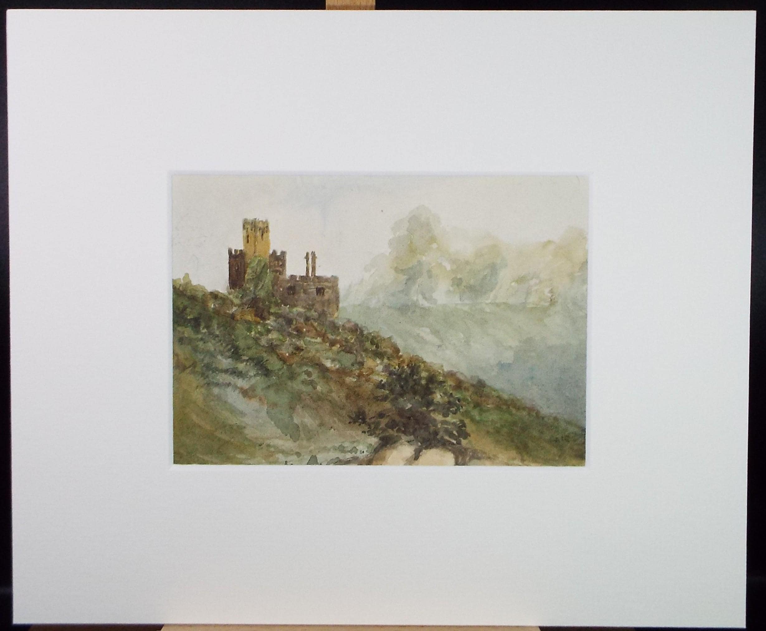 Original Watercolour, 'Castle Ruins', Unknown Artist - Late 19th Century
