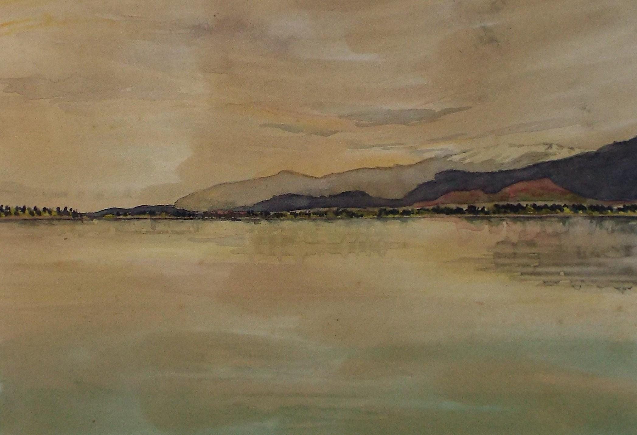 Original Watercolour, 'Sukham Sunset', Circa 1950's, Ivy T. Attwell (1895-1985)
