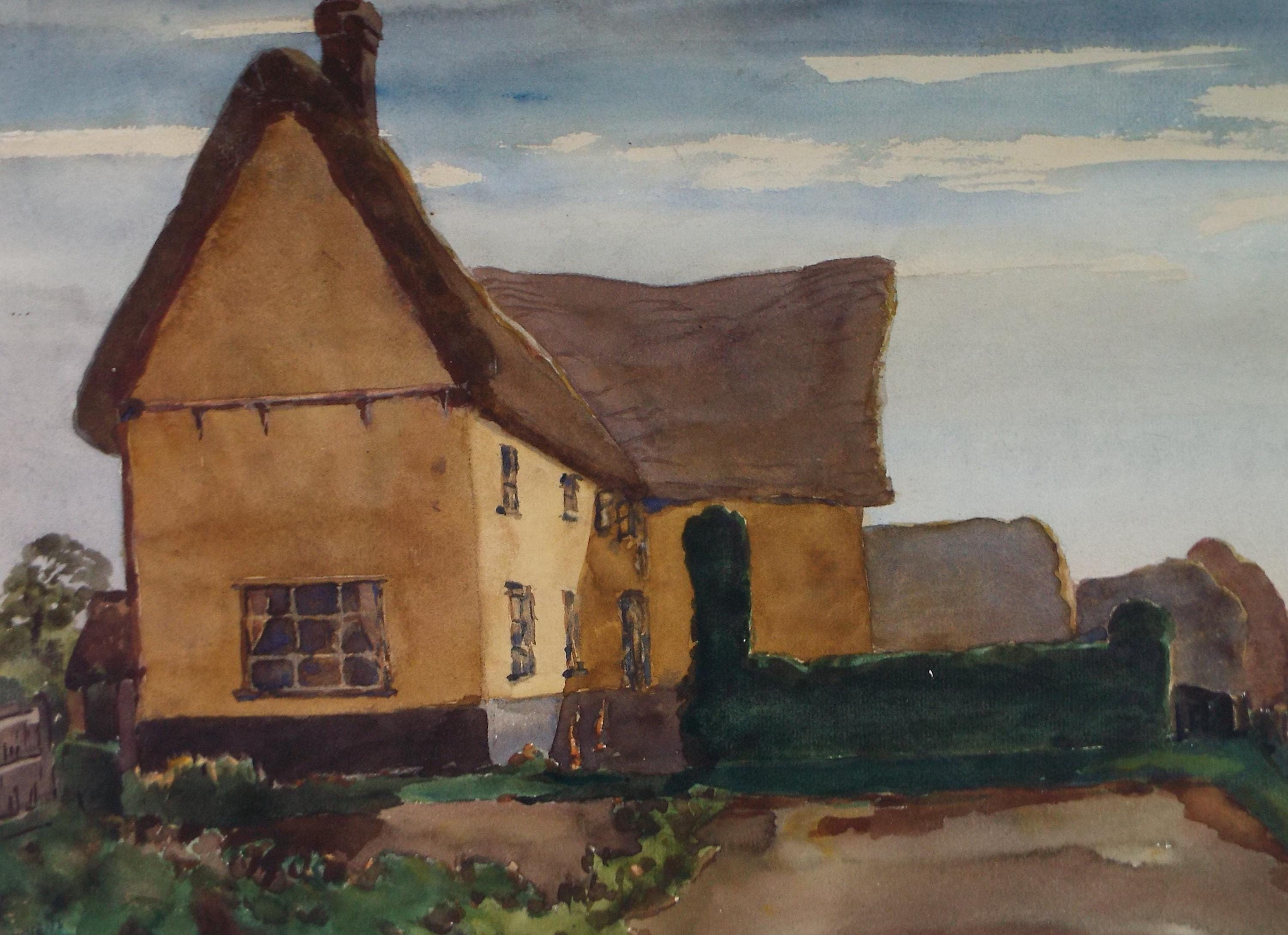 Original Watercolour, 'Suffolk Farmhouse', Henry Potter Stevens (1875-1965), Dated 1946