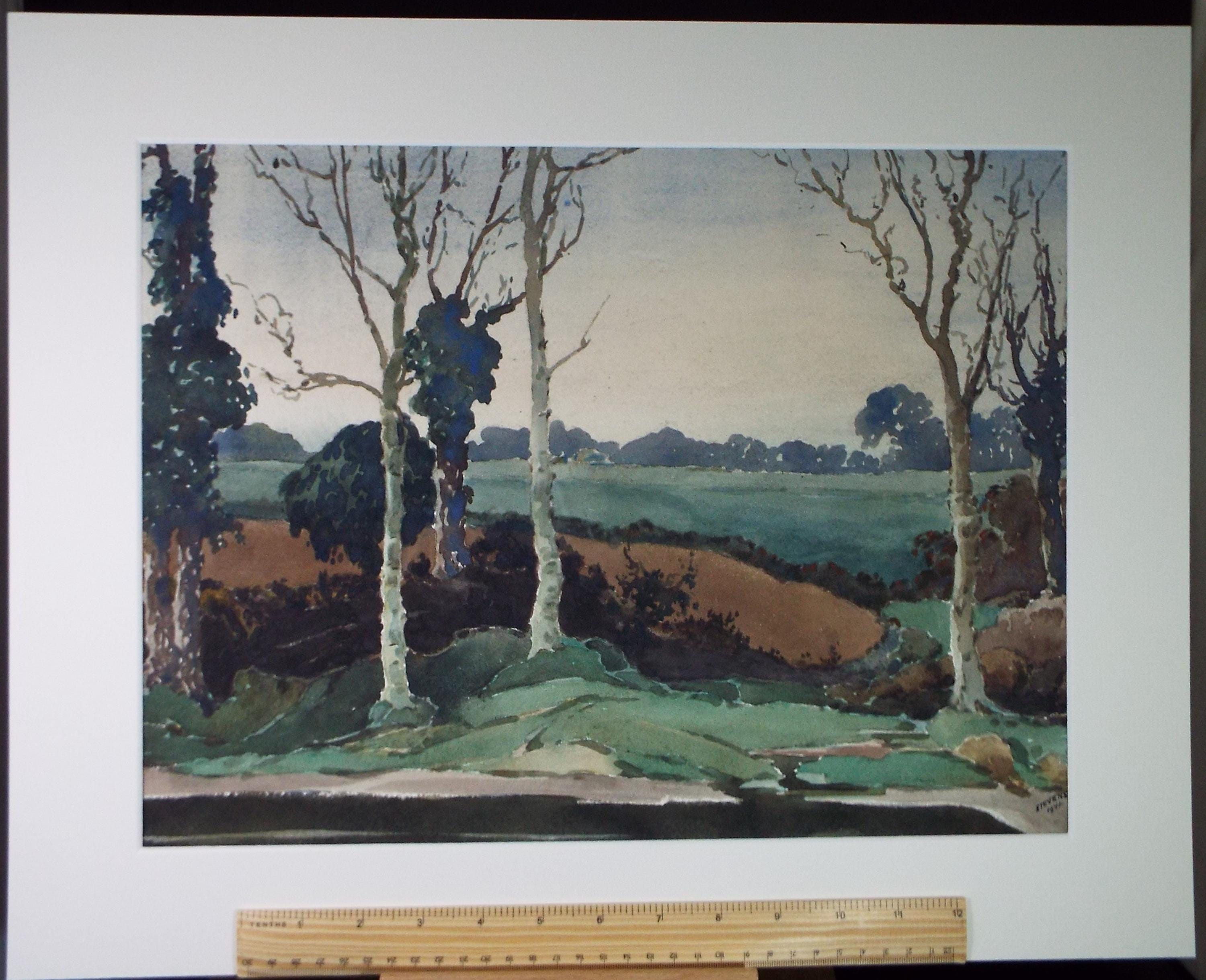 Original Watercolour, 'Spexhall Pond', Henry Potter Stevens (1875-1965) Dated 1941