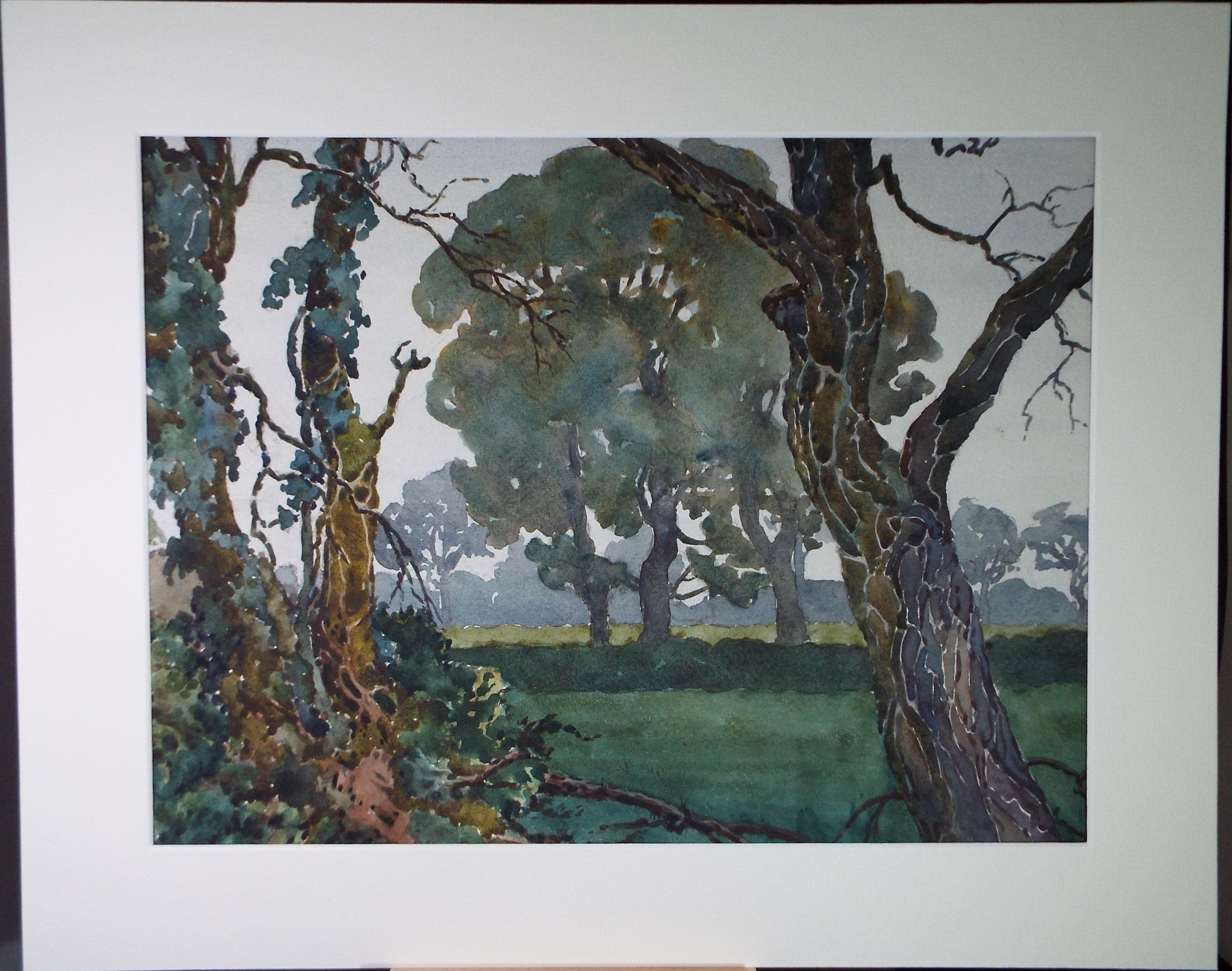 Original Watercolour, 'Woodland Scene', Henry Potter Stevens (1875-1965) Dated 1957