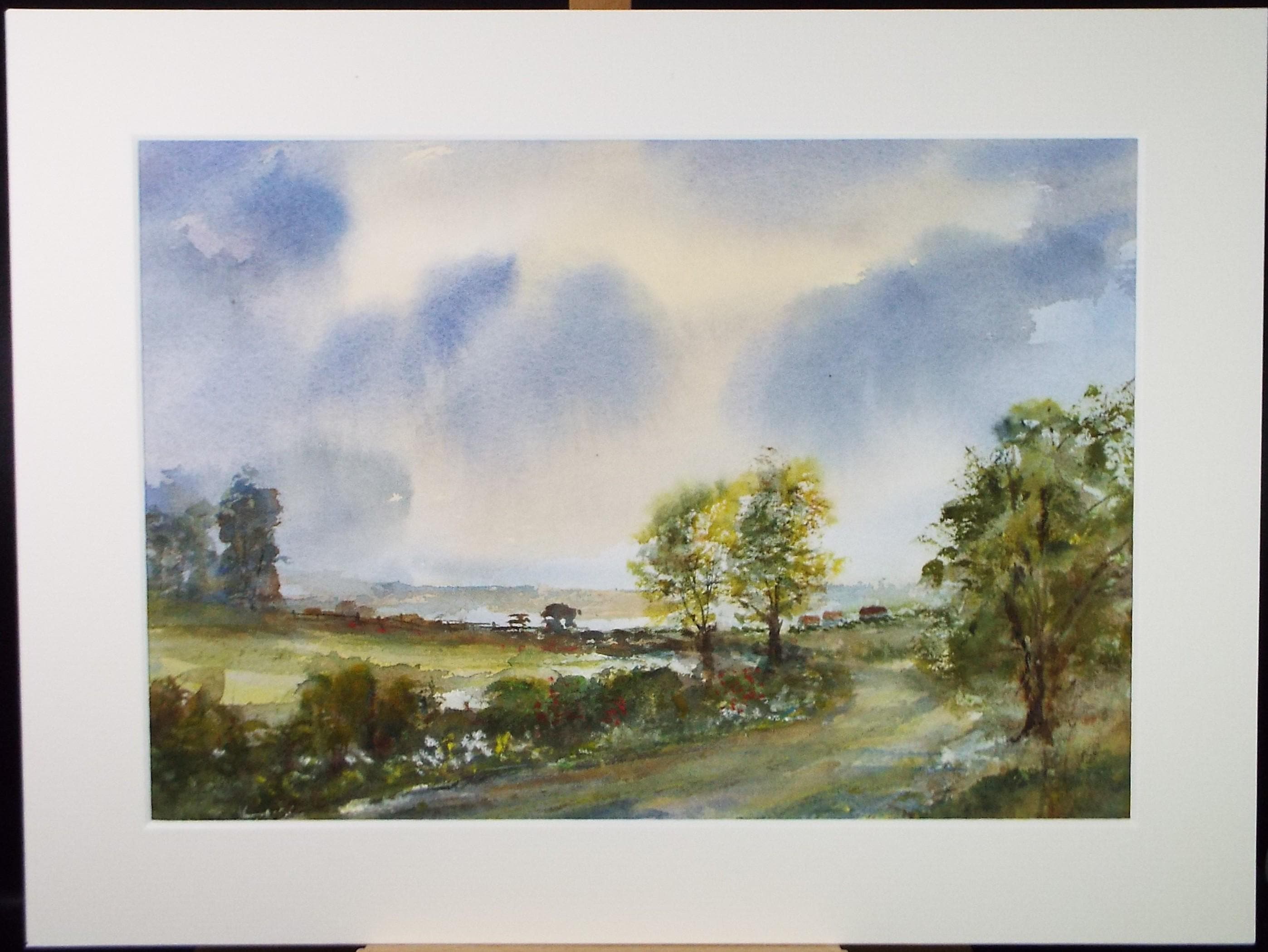 Original Watercolour, 'A Country Lane', Peter Grimer, Dated 2005