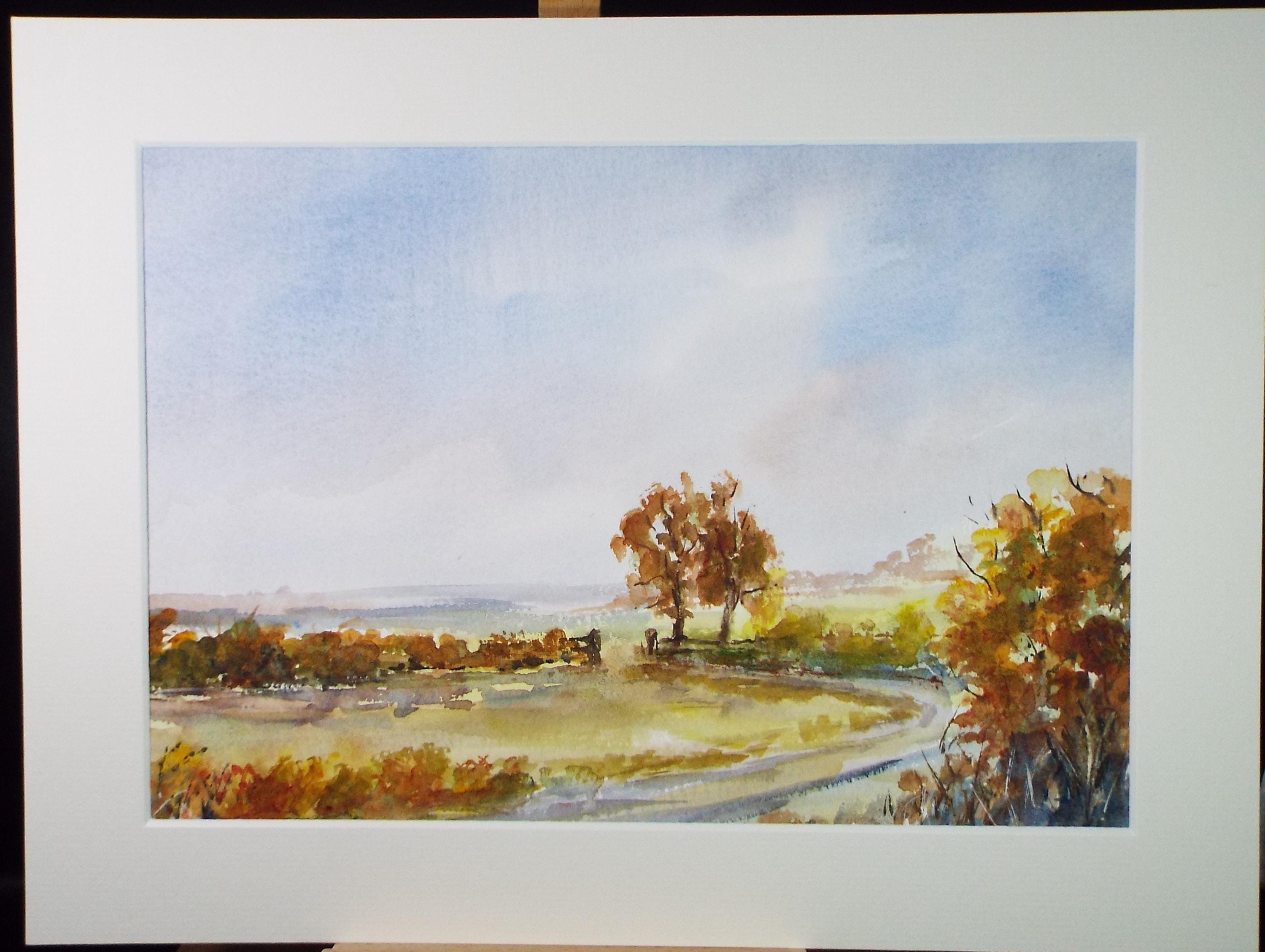 Original Watercolour, 'Autumn in the Lane', Peter Grimer, Dated 2006