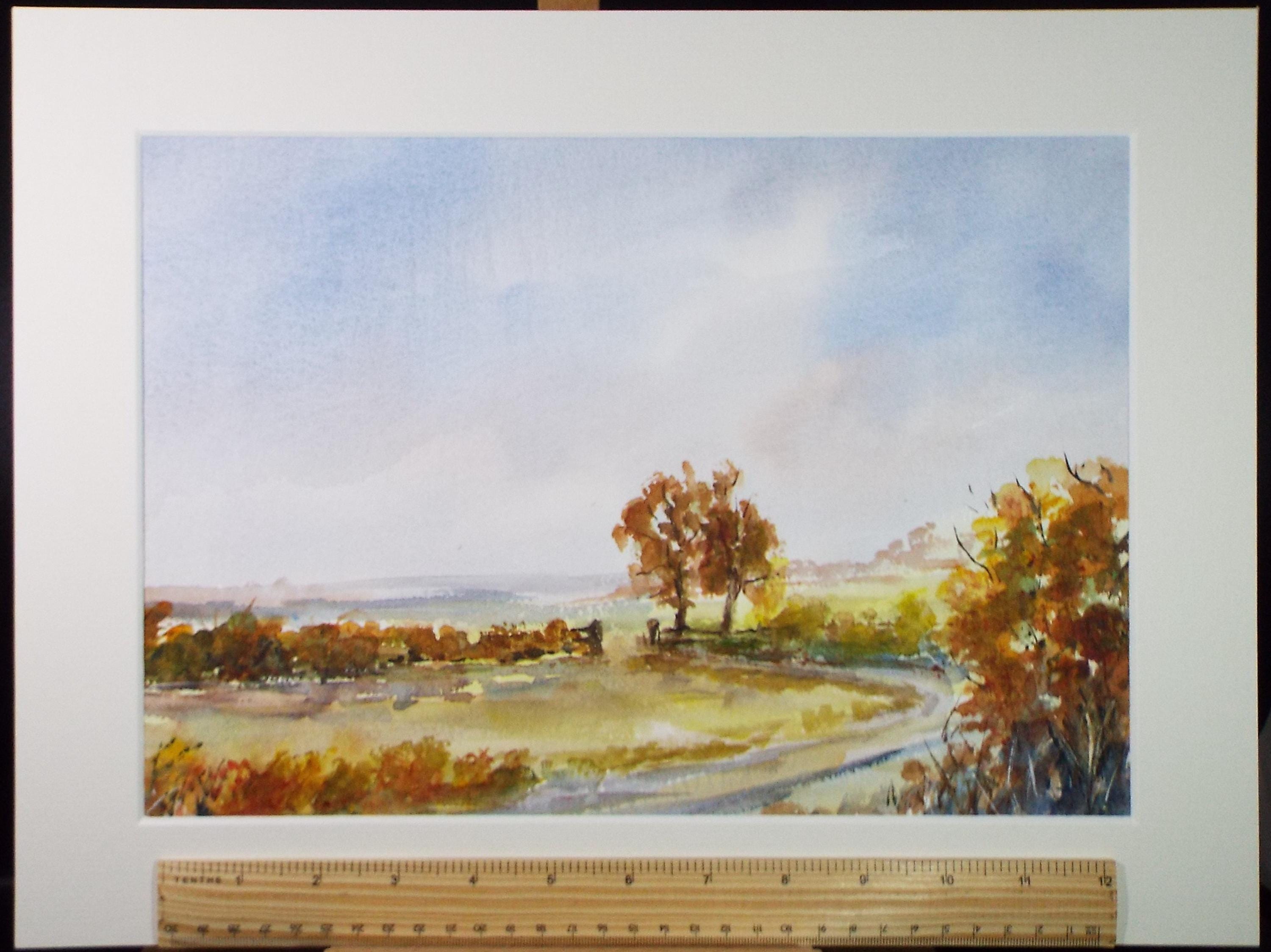 Original Watercolour, 'Autumn in the Lane', Peter Grimer, Dated 2006