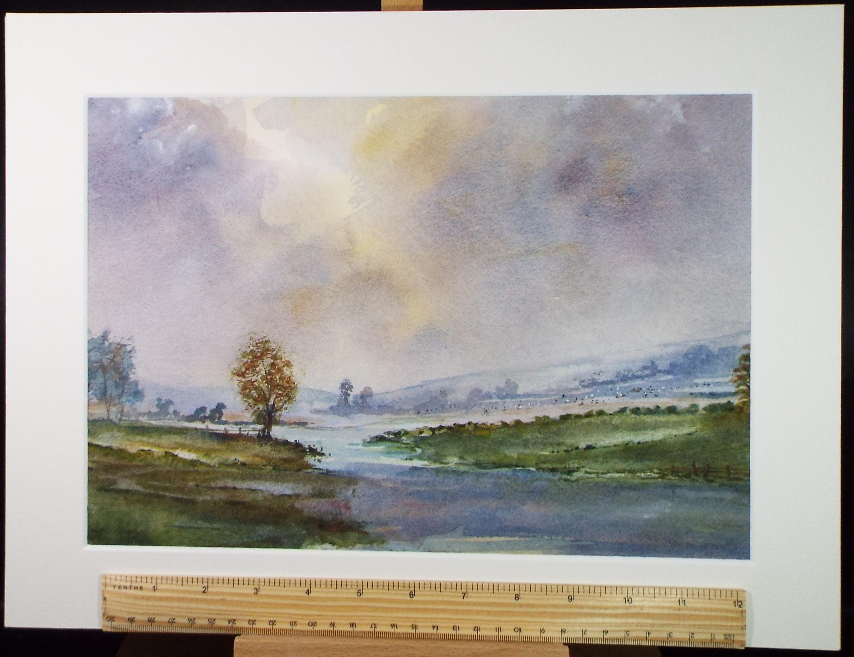 Original Watercolour, 'Watermeadow, Peter Grimer, Dated 2003