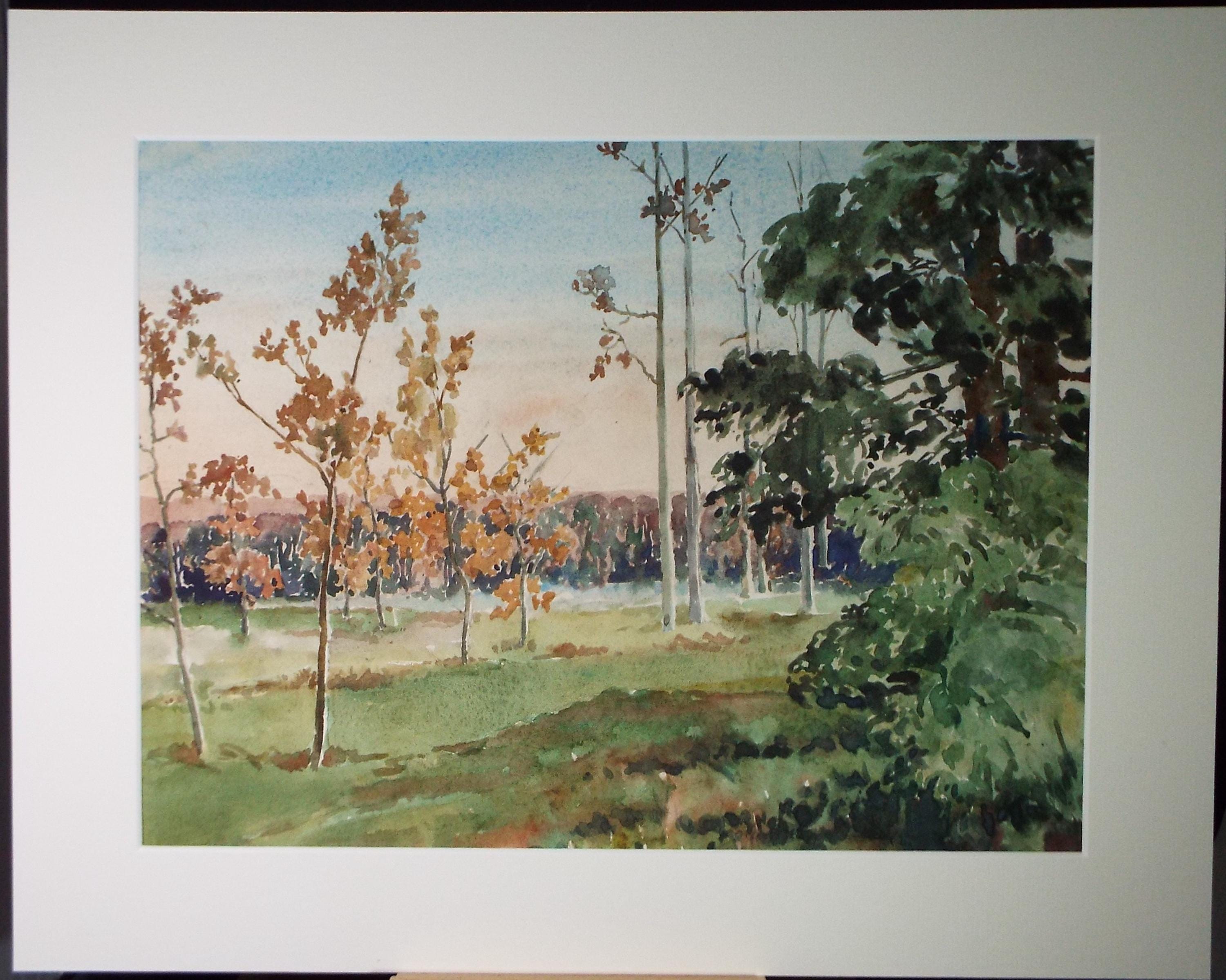 Original Watercolour, 'From the Laboratory Window', Henry Potter Stevens (1875-1965) Dated 1962