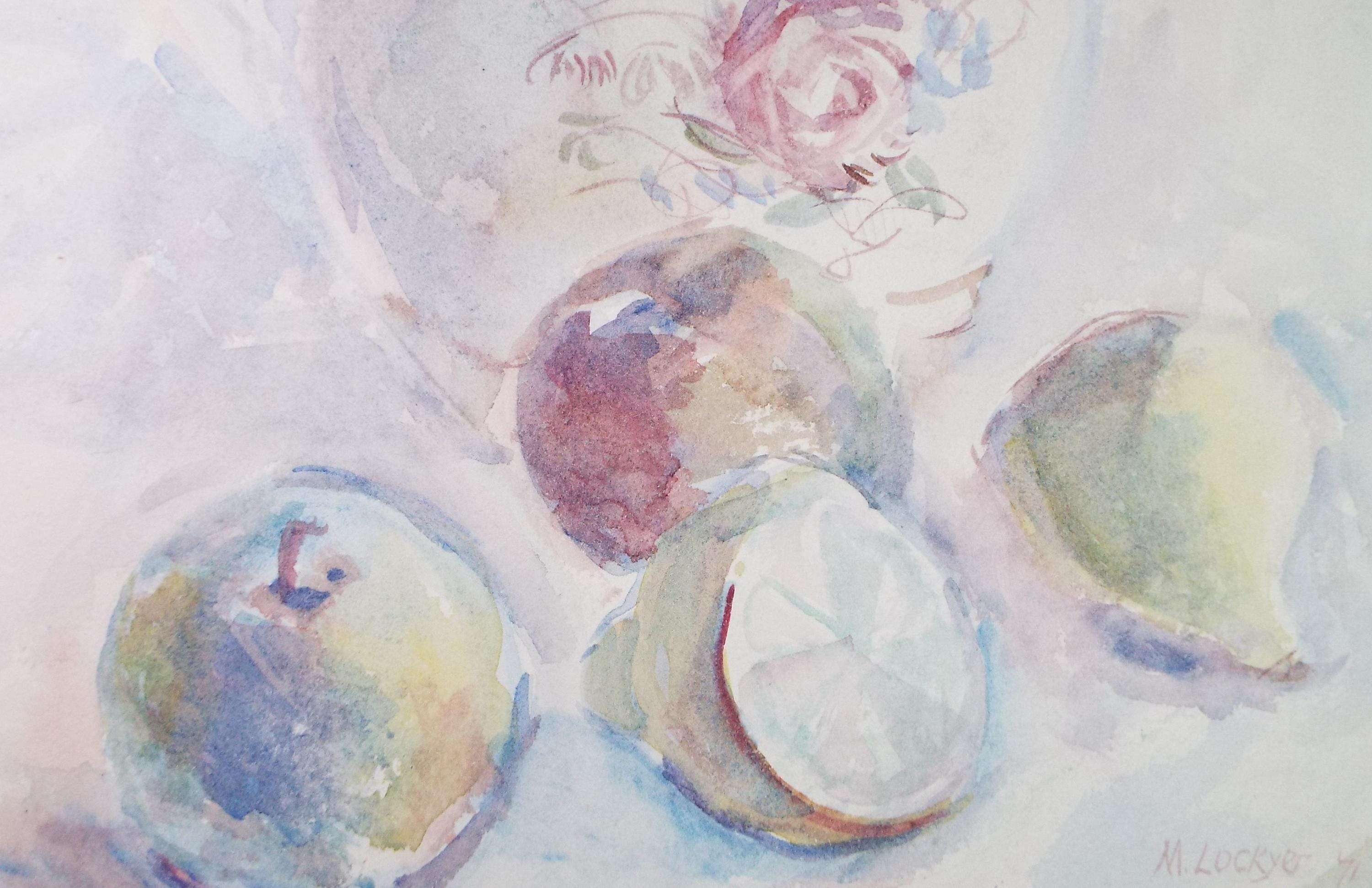 Original Watercolour 'Still life of Citrus Fruit', Dated 1971, Mildred Lockyer