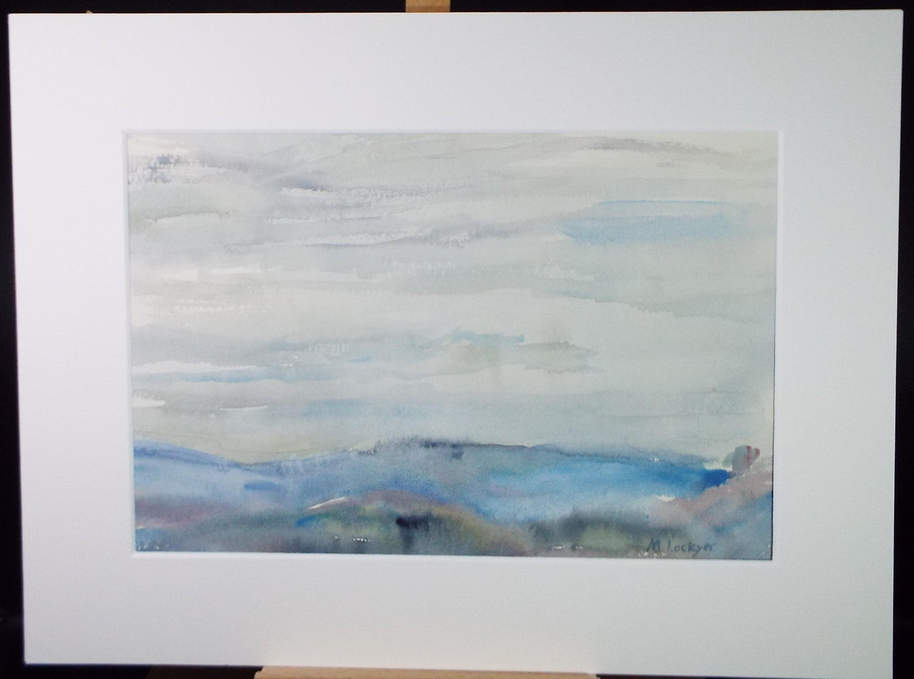 Original Watercolour on Paper, 'Overcast Skies', Circa 1970's, Mildred Lockyer
