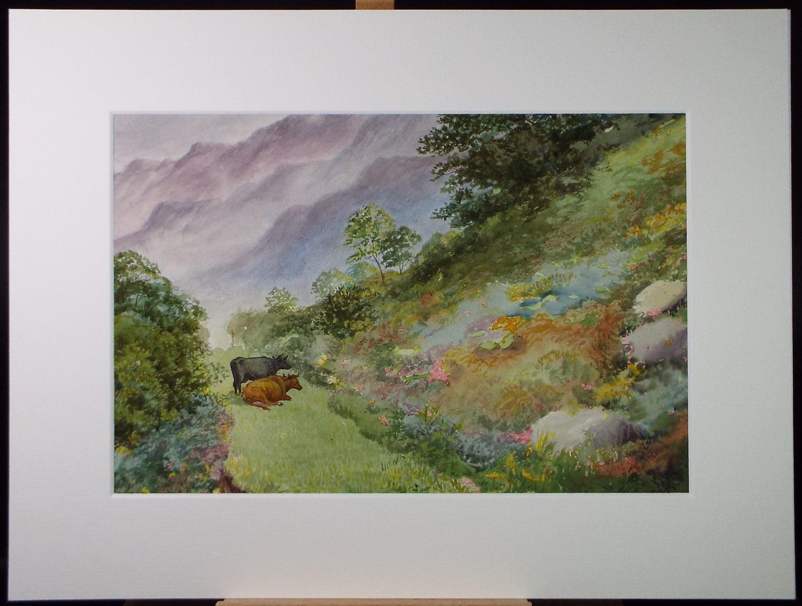 Original Watercolour, 'Cattle Grazing, Circa 1900, Unknown Artist