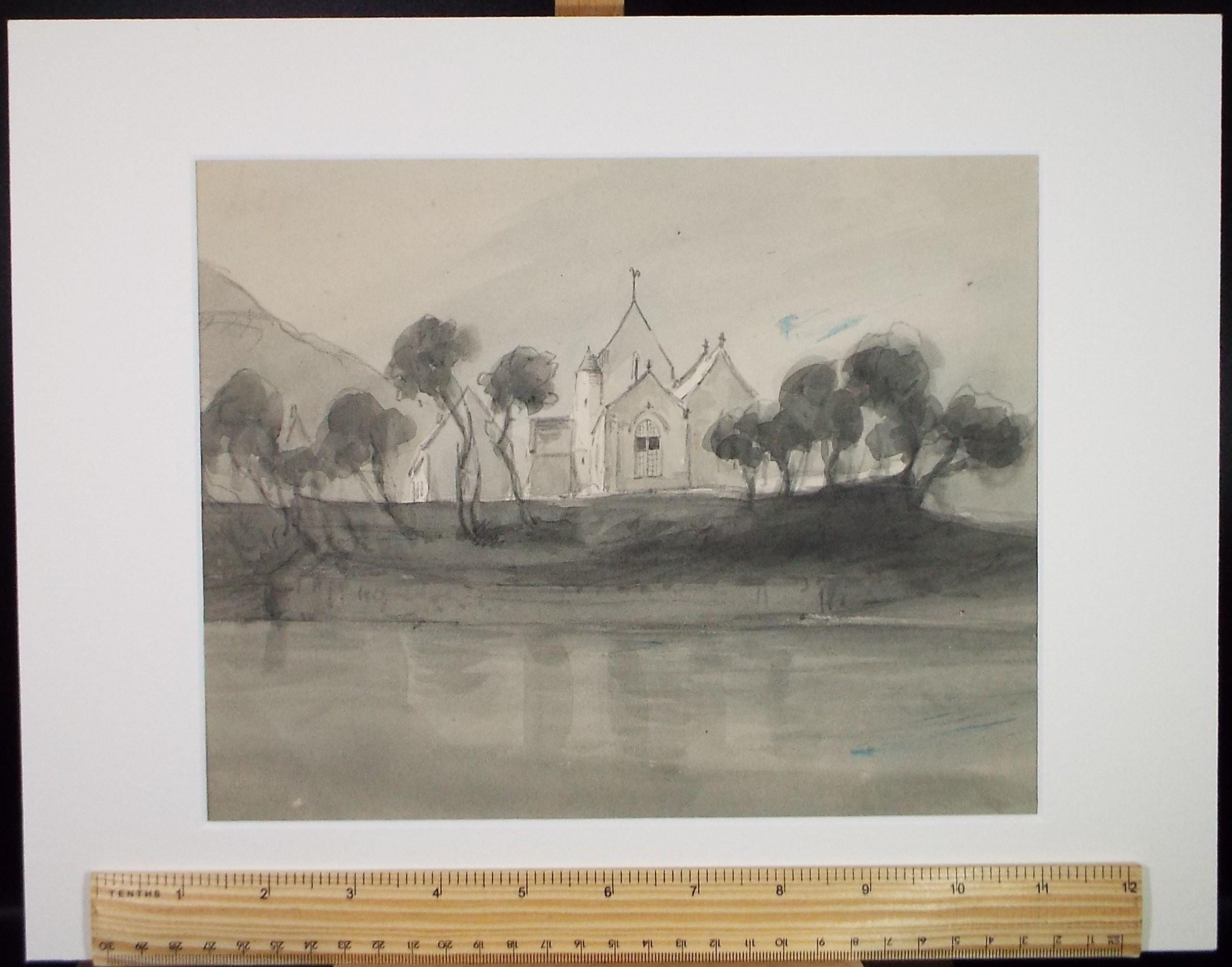 Original Watercolour, 'St Brelade's Church', Early 20th Century, Unknown Artist