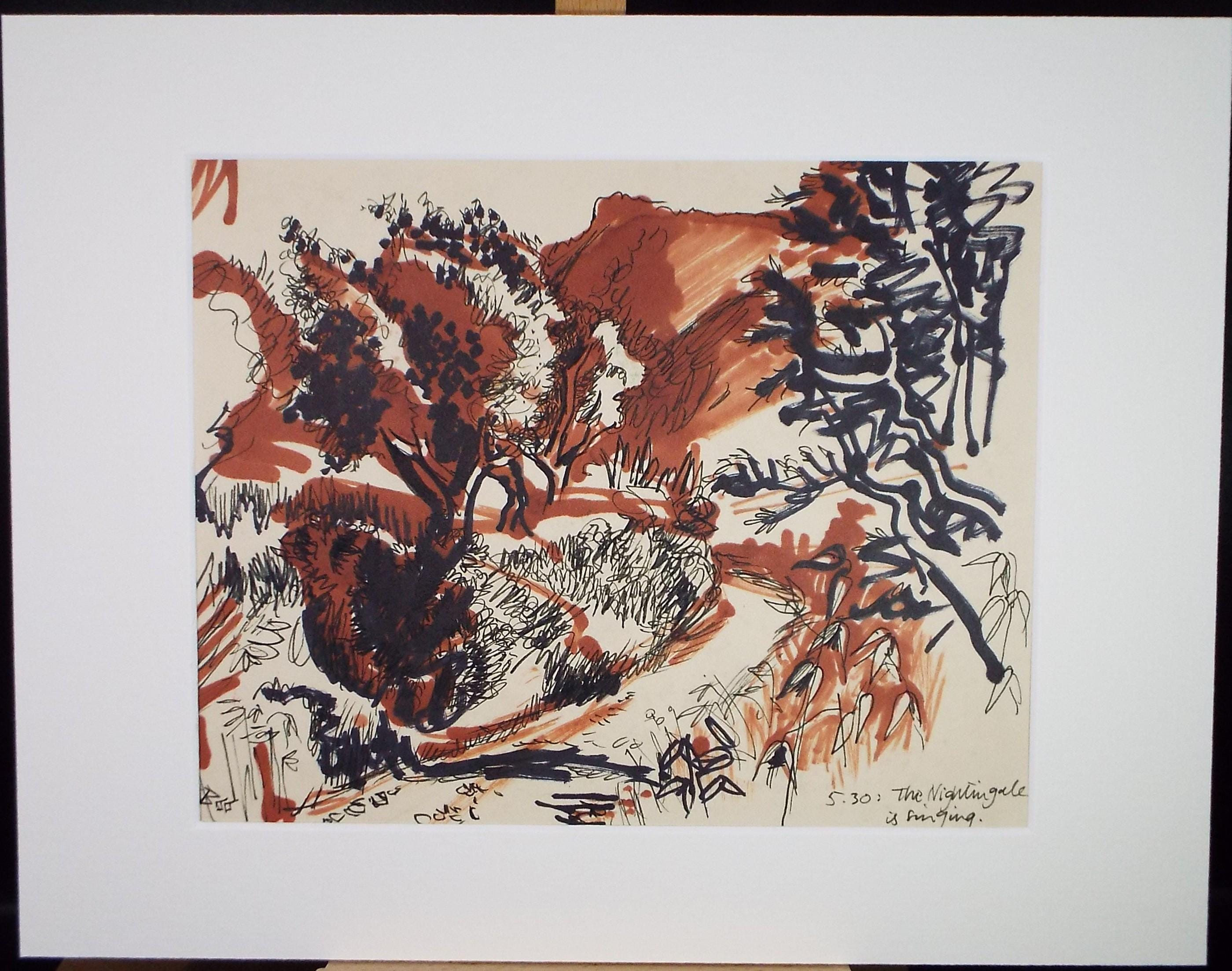Original Watercolour & Ink, 'The Nightingale is Singing on Elba,' Mid 20th Century, N Beadle