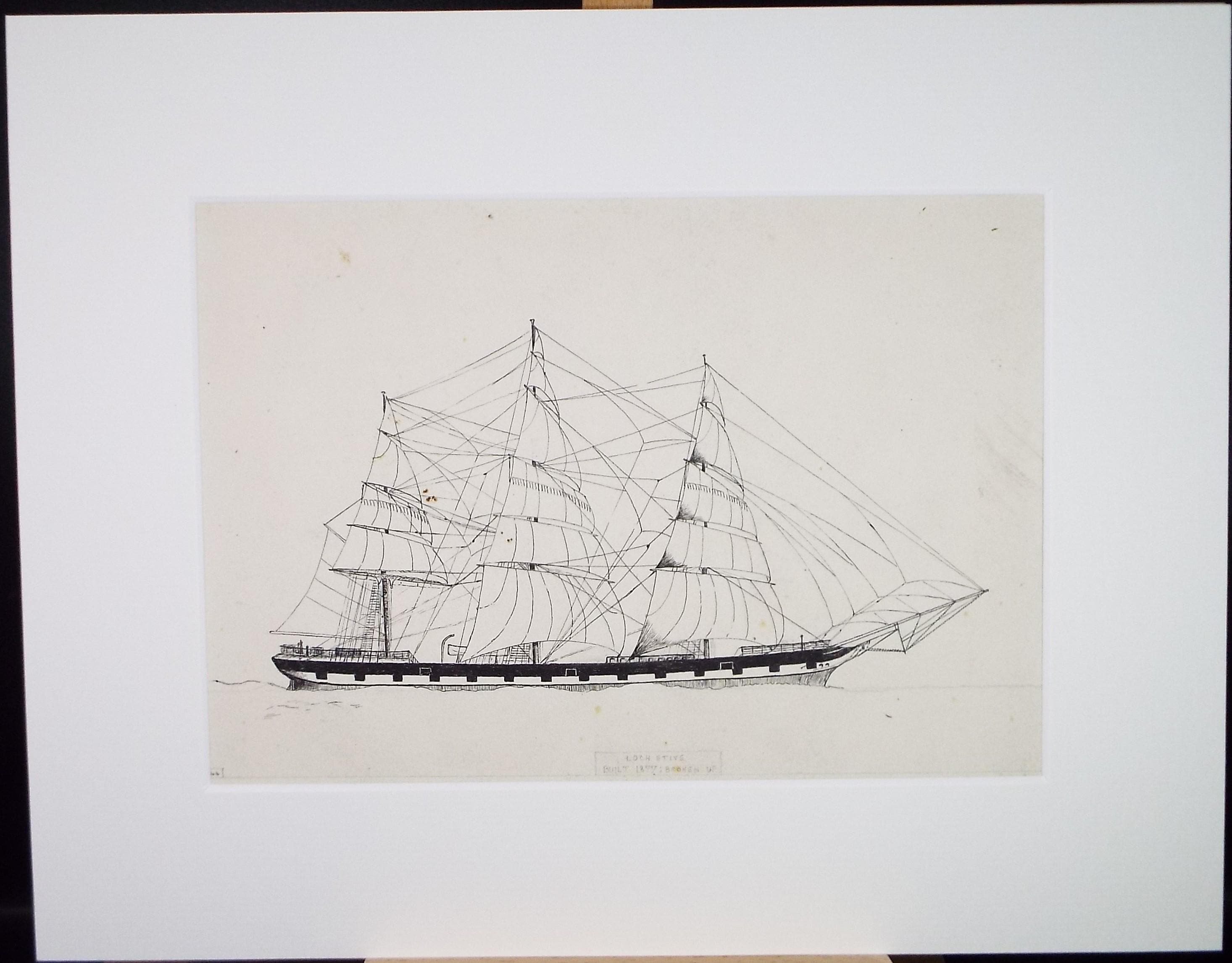 Original Pen & Ink, 'Loch Etive', 1944, Unknown Artist