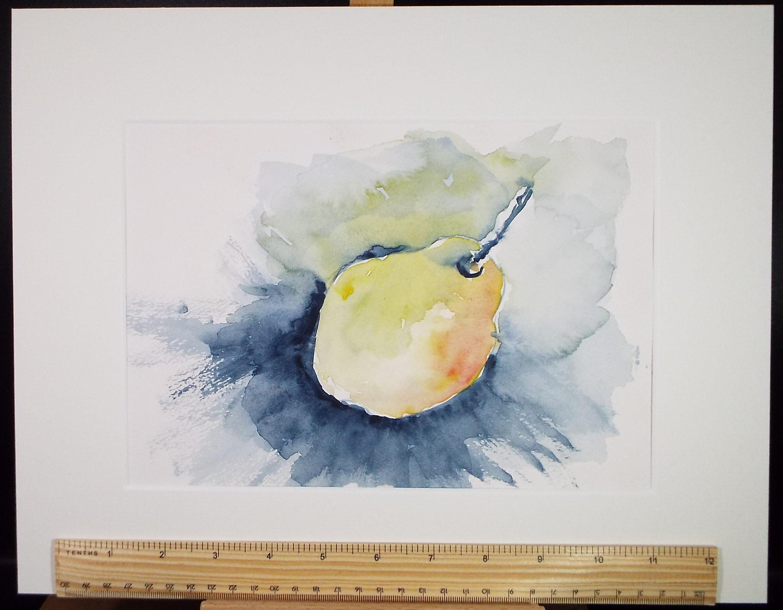 Original Watercolour, 'Pear Study', Circa 1990's, Unknown Artist