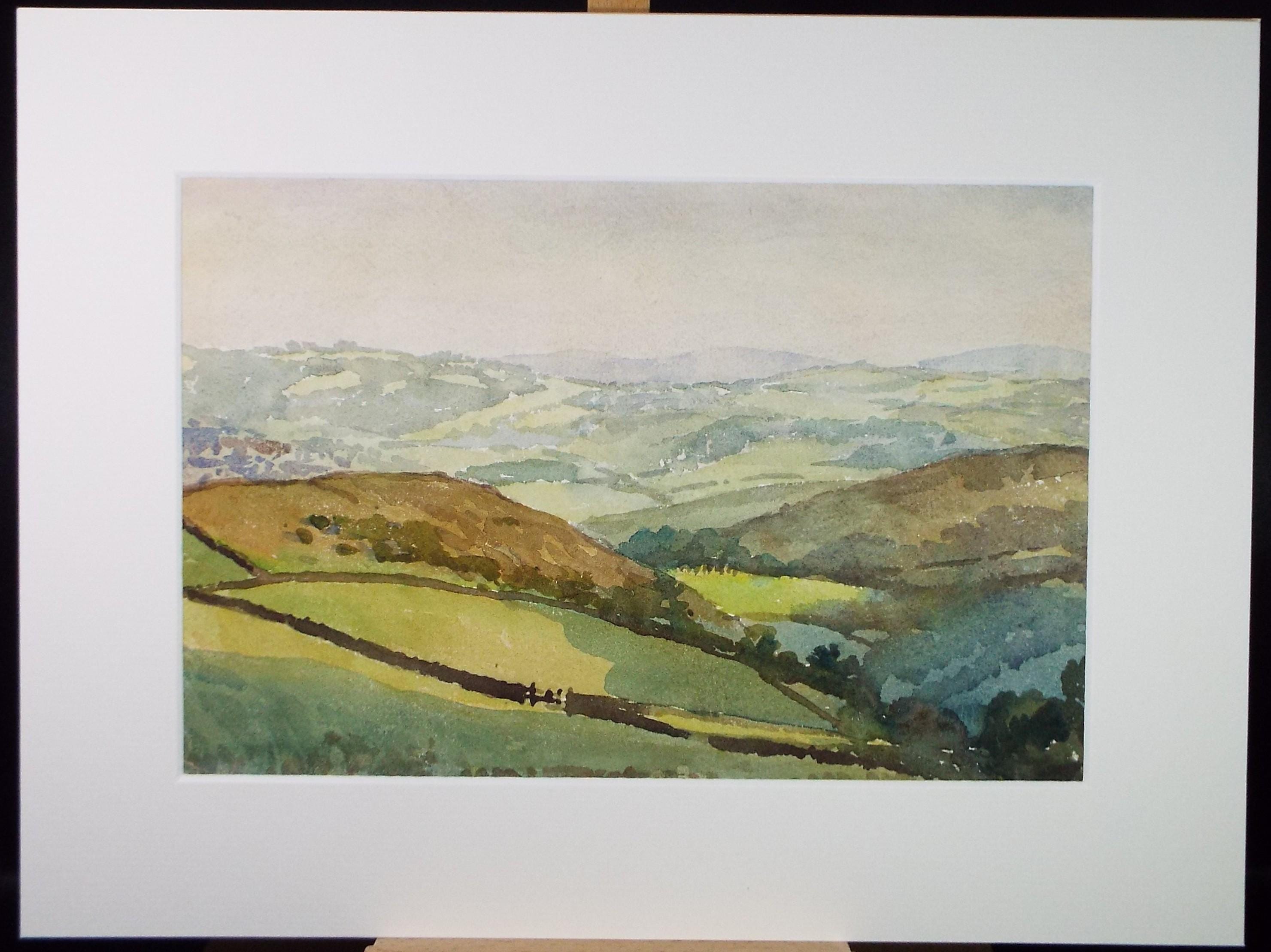 Original Watercolour 'Green Landscape', Circa 1940's, Richard A Siddall