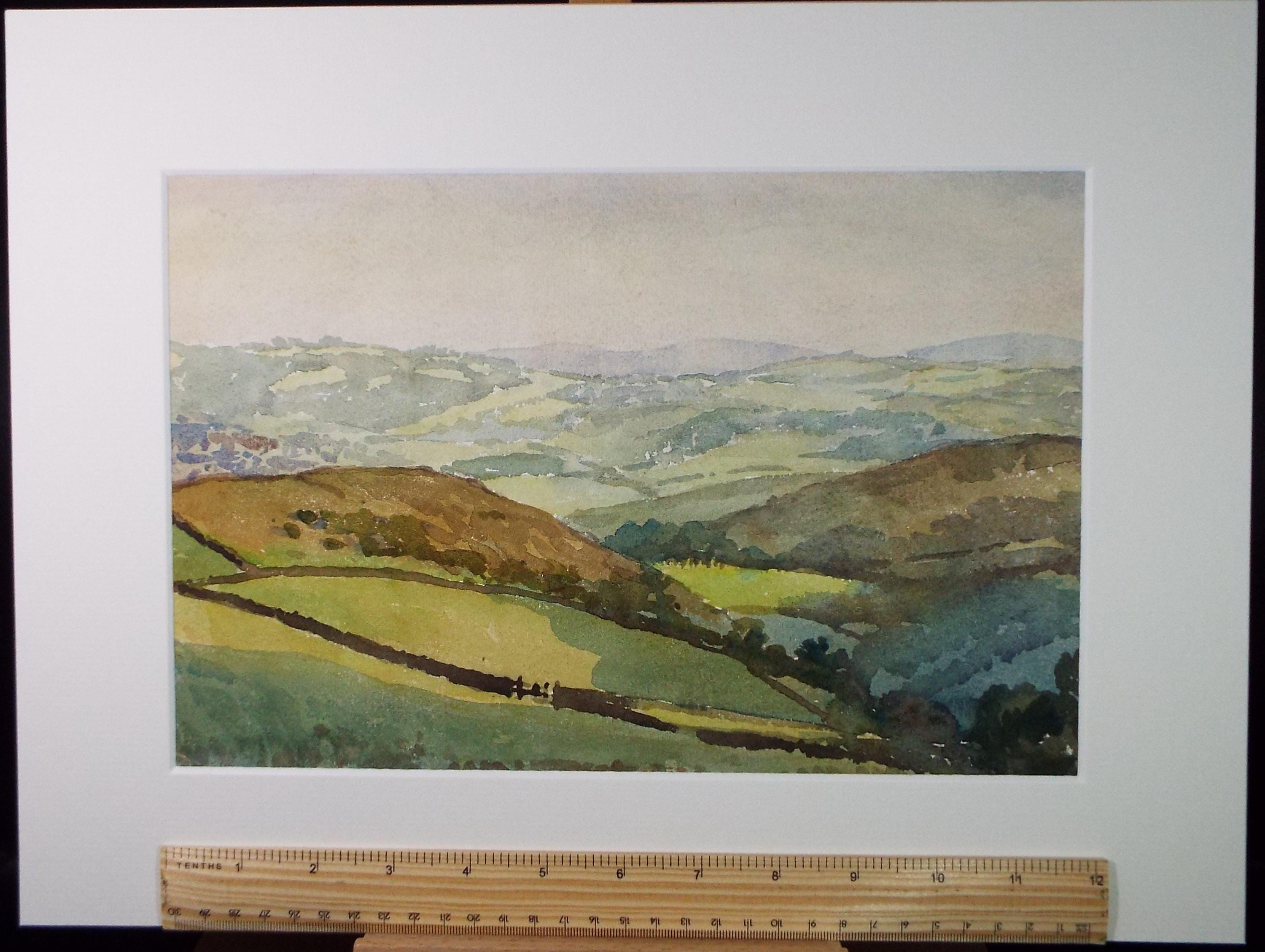 Original Watercolour 'Green Landscape', Circa 1940's, Richard A Siddall