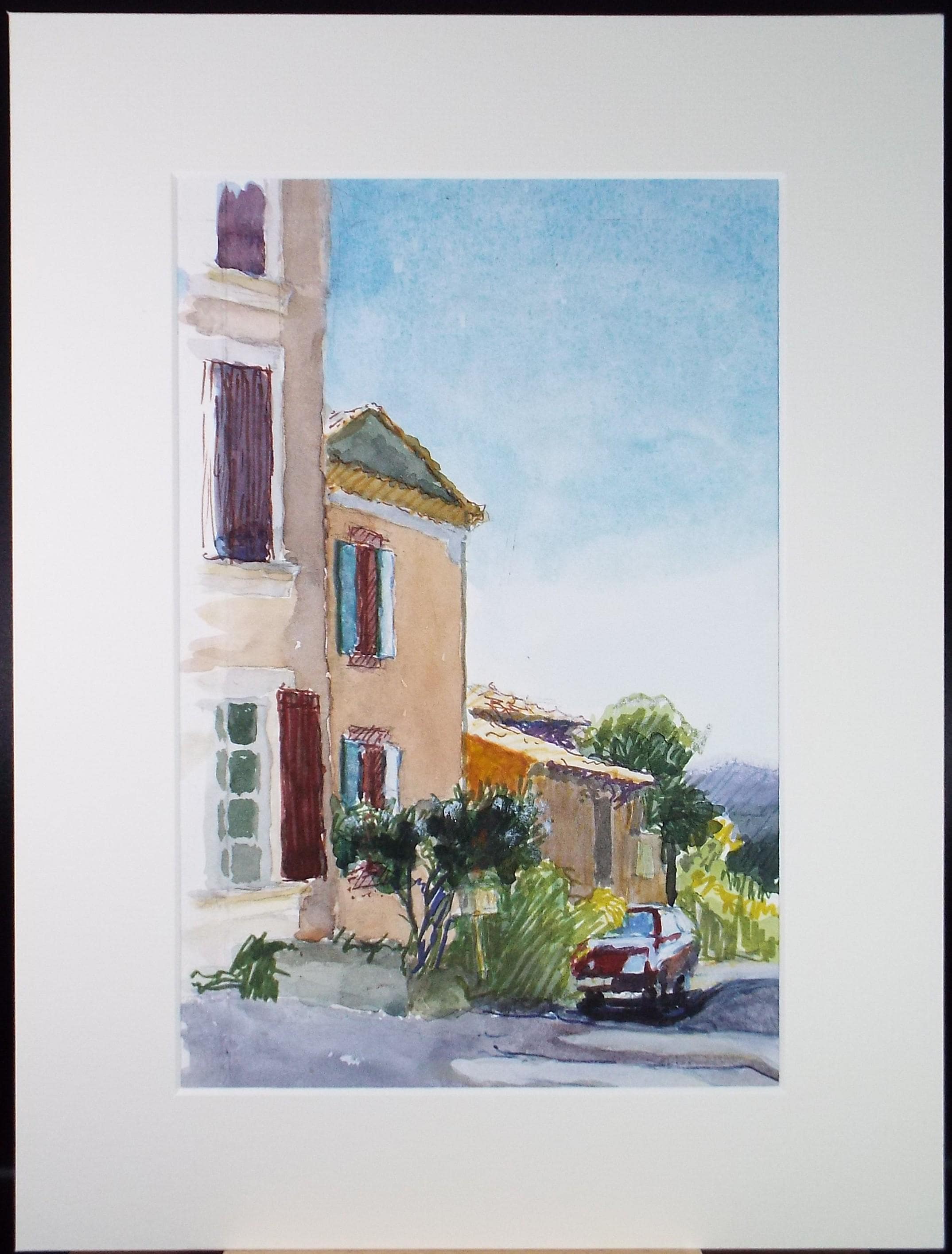 Original Watercolour & Ink, 'Spanish Street Scene', circa 1990's, Pauline Plummer (b1930)