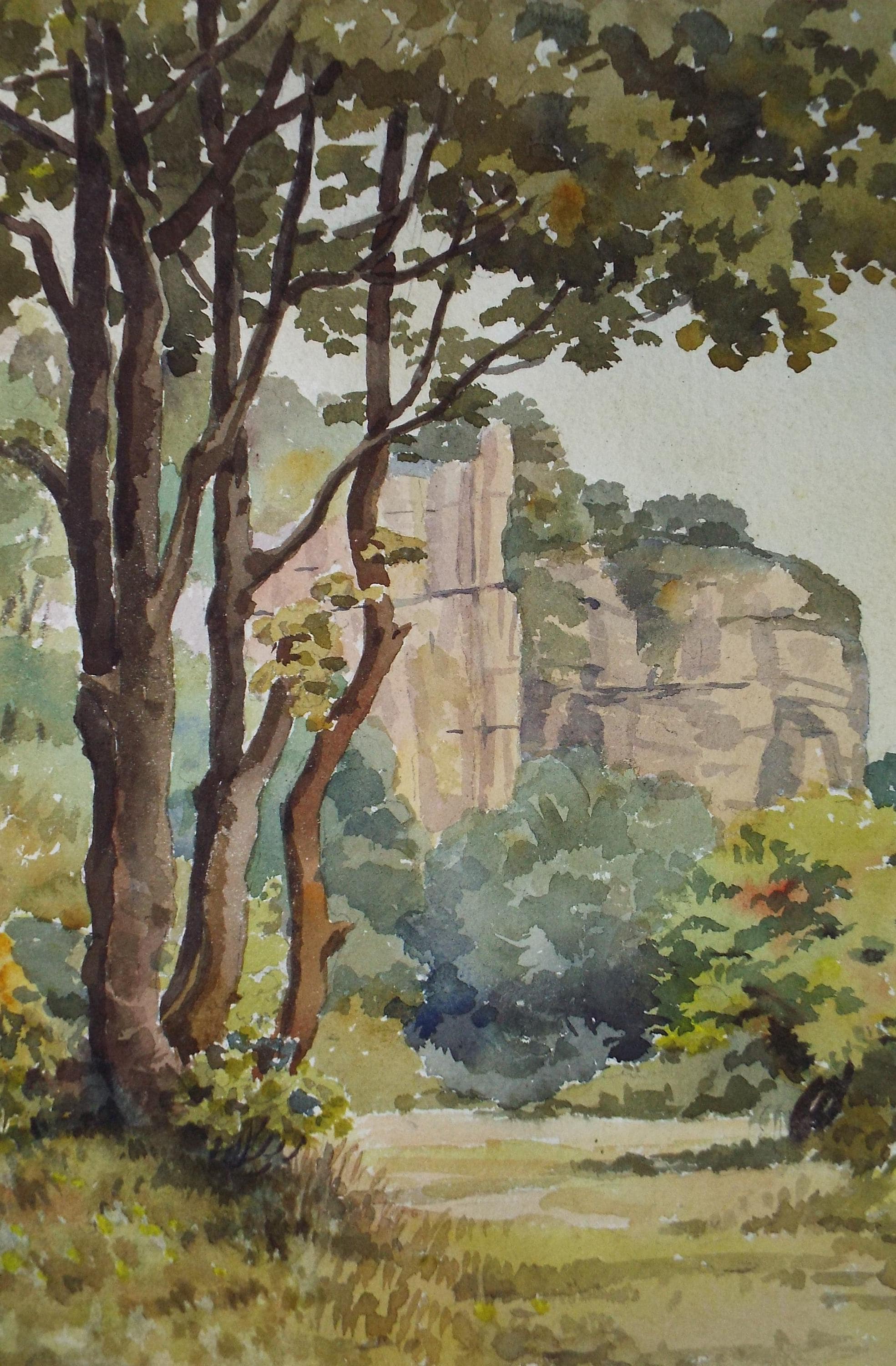 Original Watercolour, 'Sandstone Cliffs', Richard A Siddal, Circa 1950's