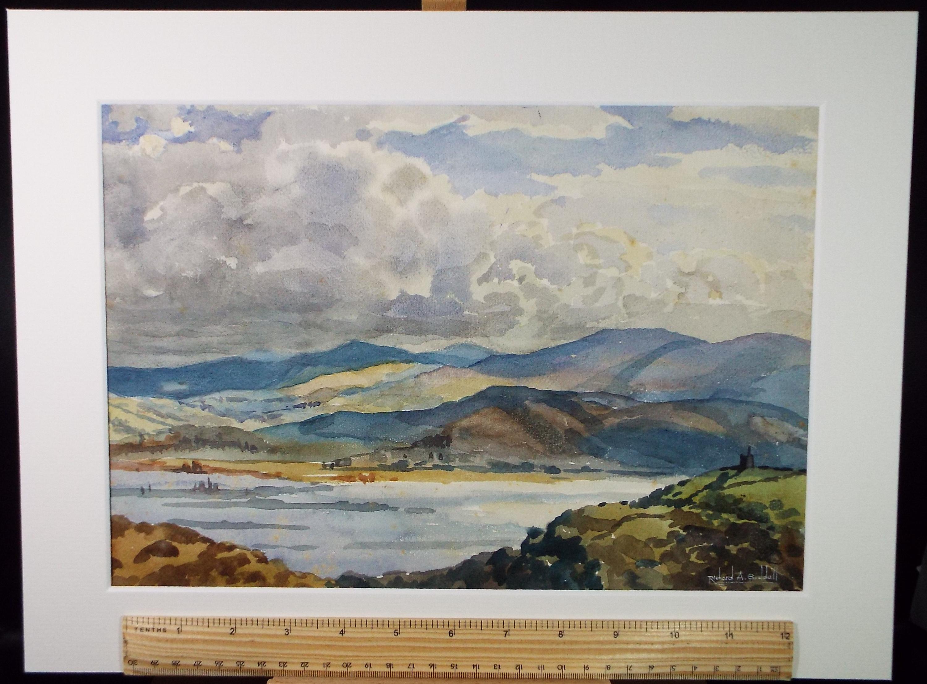 Original Watercolour, 'River Estuary', Richard A Siddal, circa 1950's
