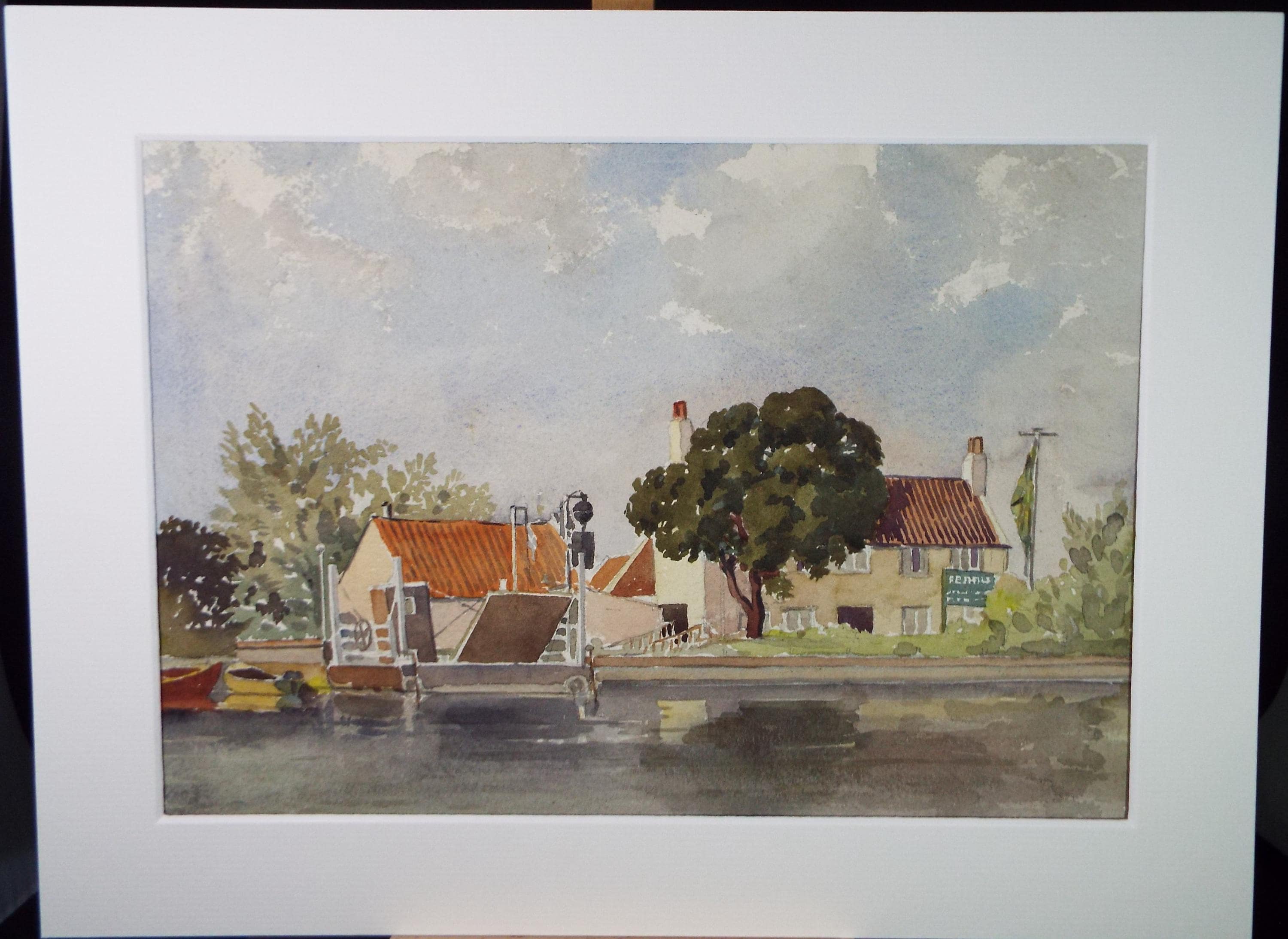 Original Watercolour, 'Cottage on the Canal', Richard A Siddal, circa 1950's