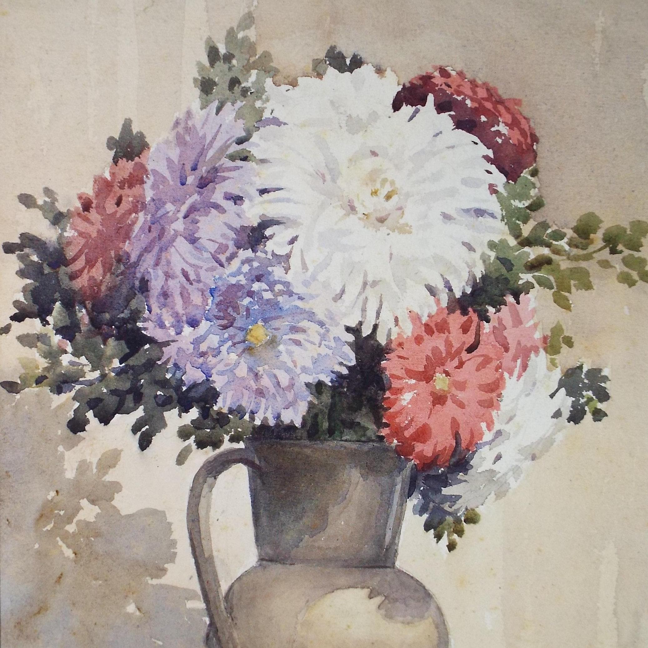 Original Watercolour, 'Still Life of Flowers', Dated 1951, Richard A Siddall