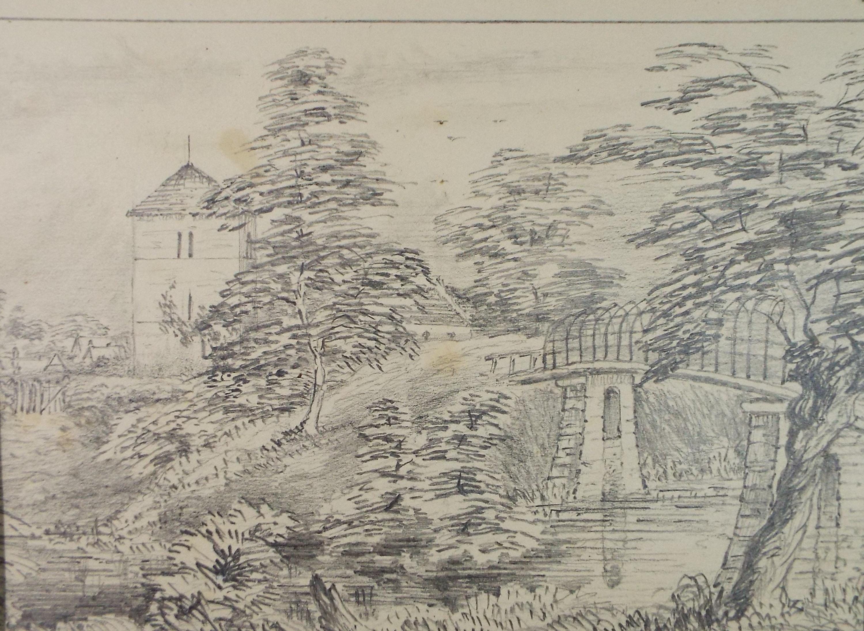 Original Pencil Drawing, 'Little Hereford', Dated 1897, Artist Unknown