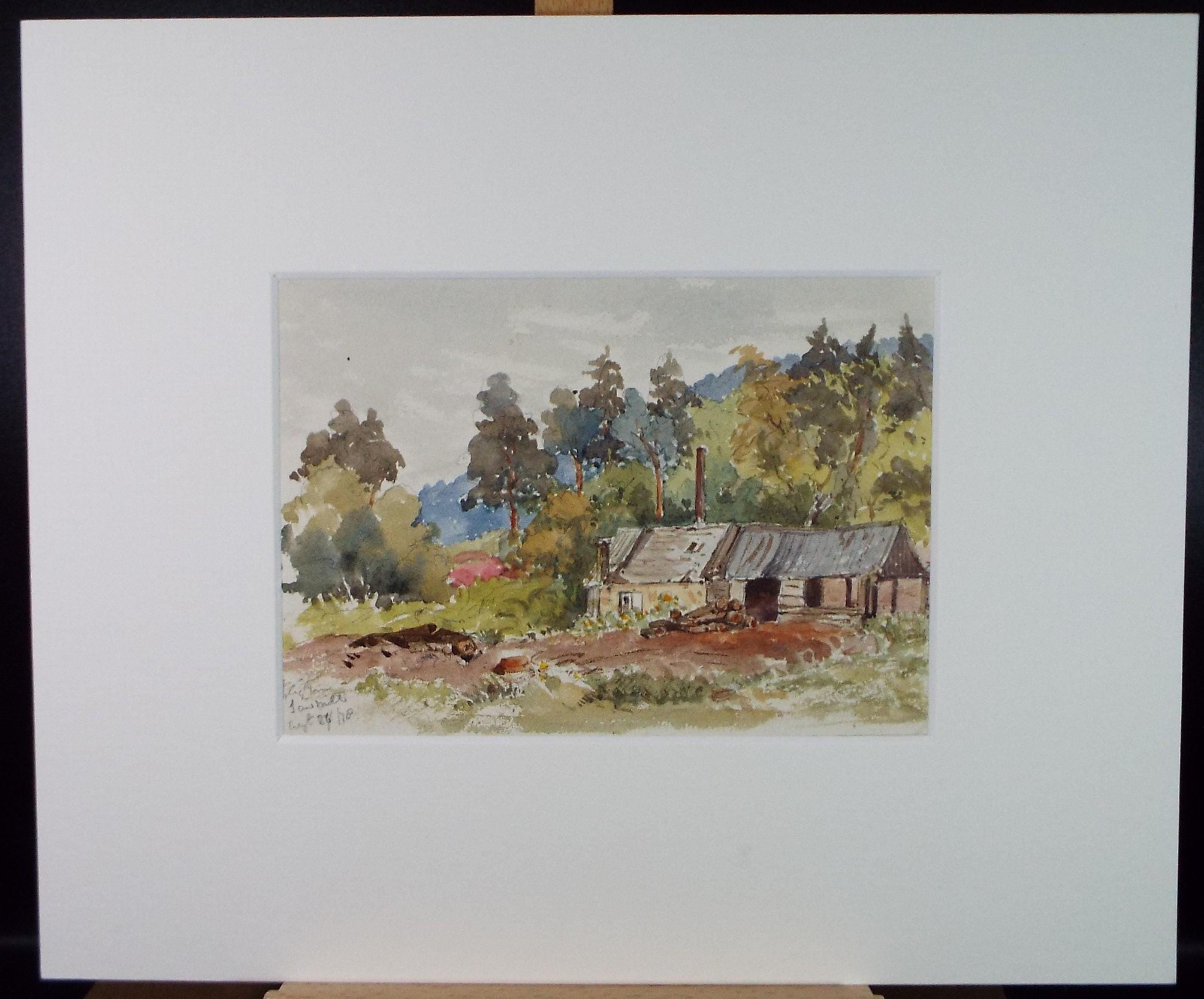Original Watercolour,'The Homestead', Late 19th Century, unknown artist