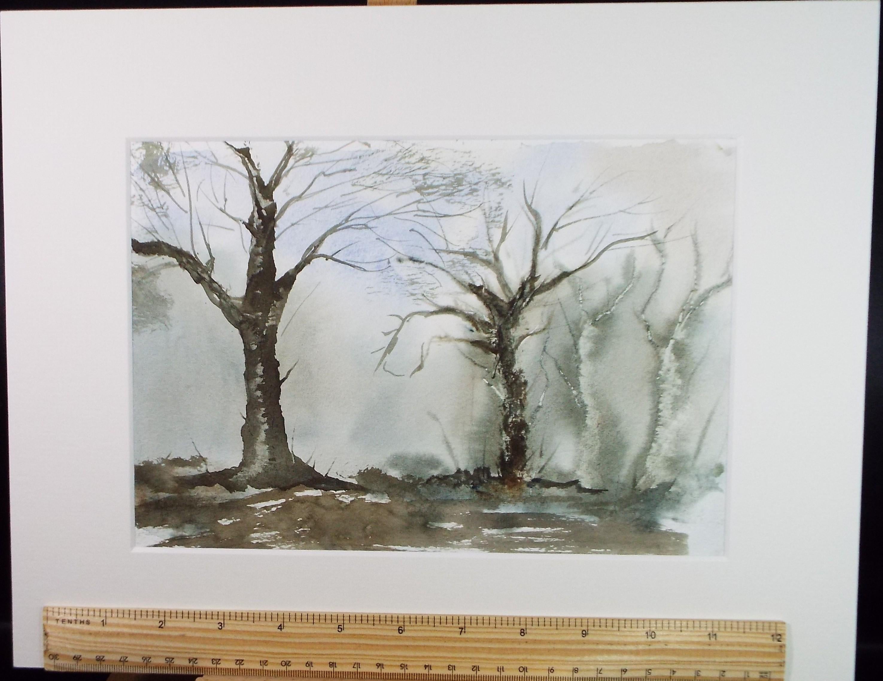 Original Watercolour, 'A Study of Trees', Peter Grimer, Dated 1992