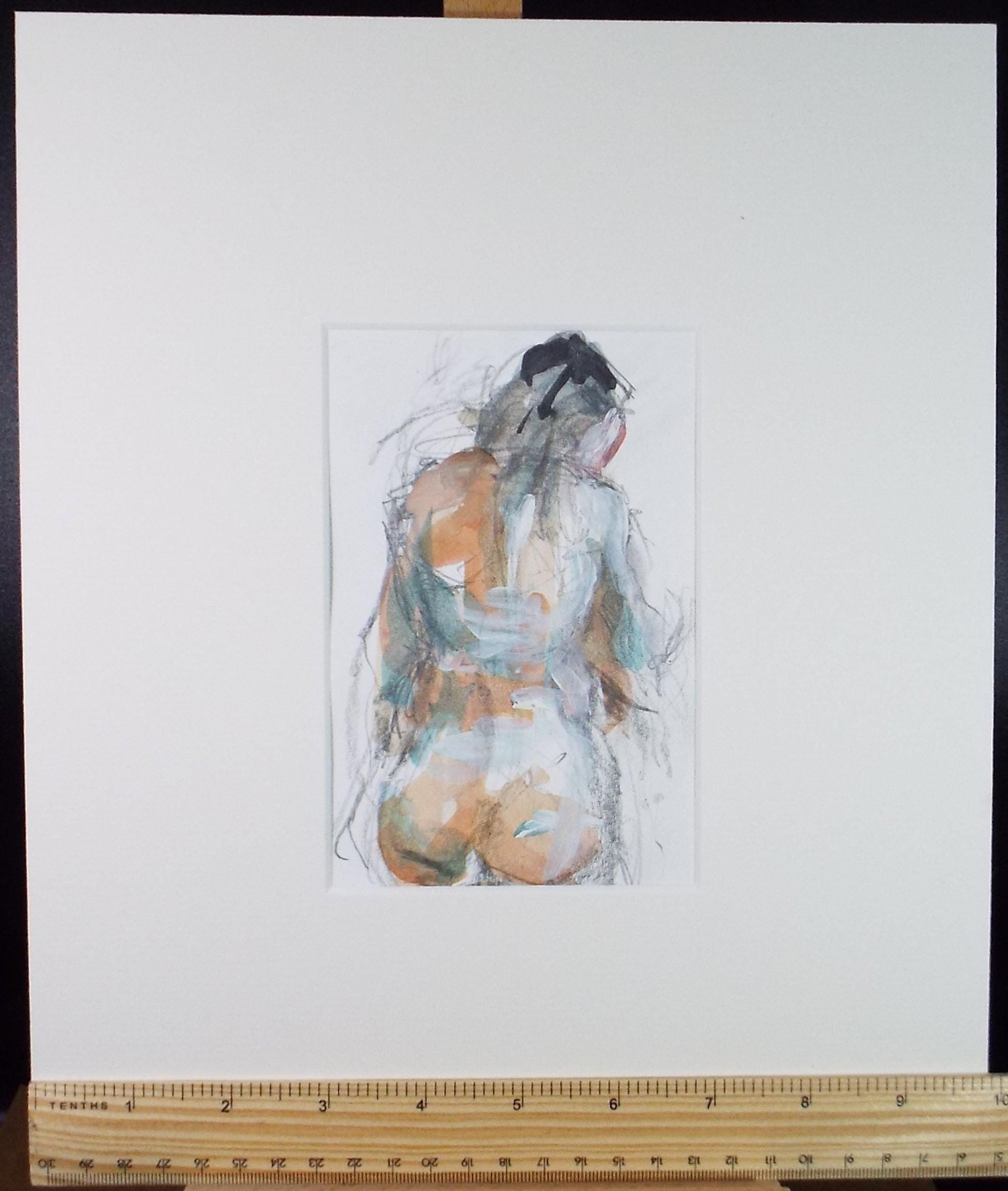 Original Watercolour & gouache, 'Nude figure from rear', Graham Benton RBSA (1934-2022), Circa 1990's