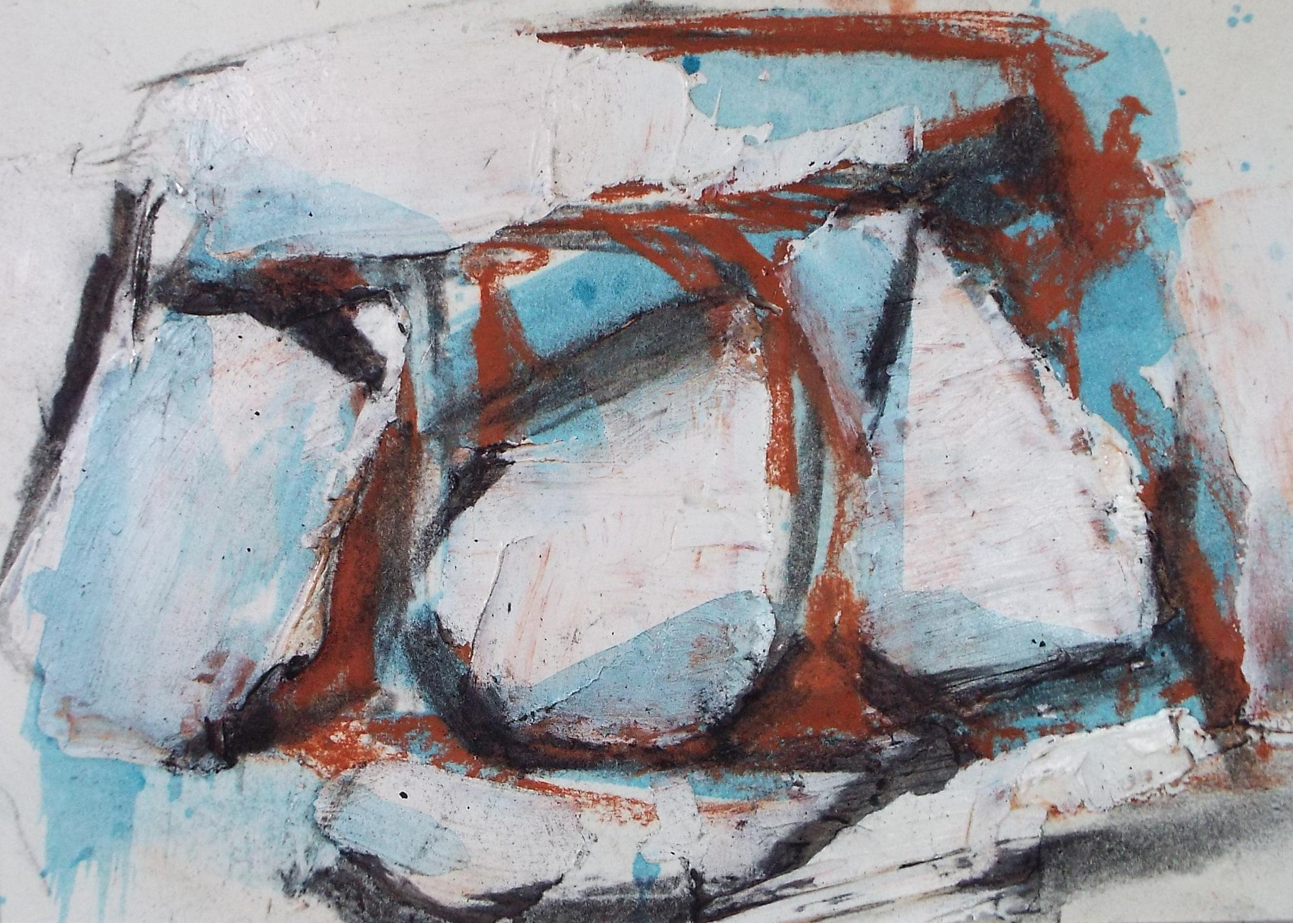 Original Watercolour & acrylic, 'Coastal Abstract', Graham Benton RBSA (1934-2022), Circa 1990's