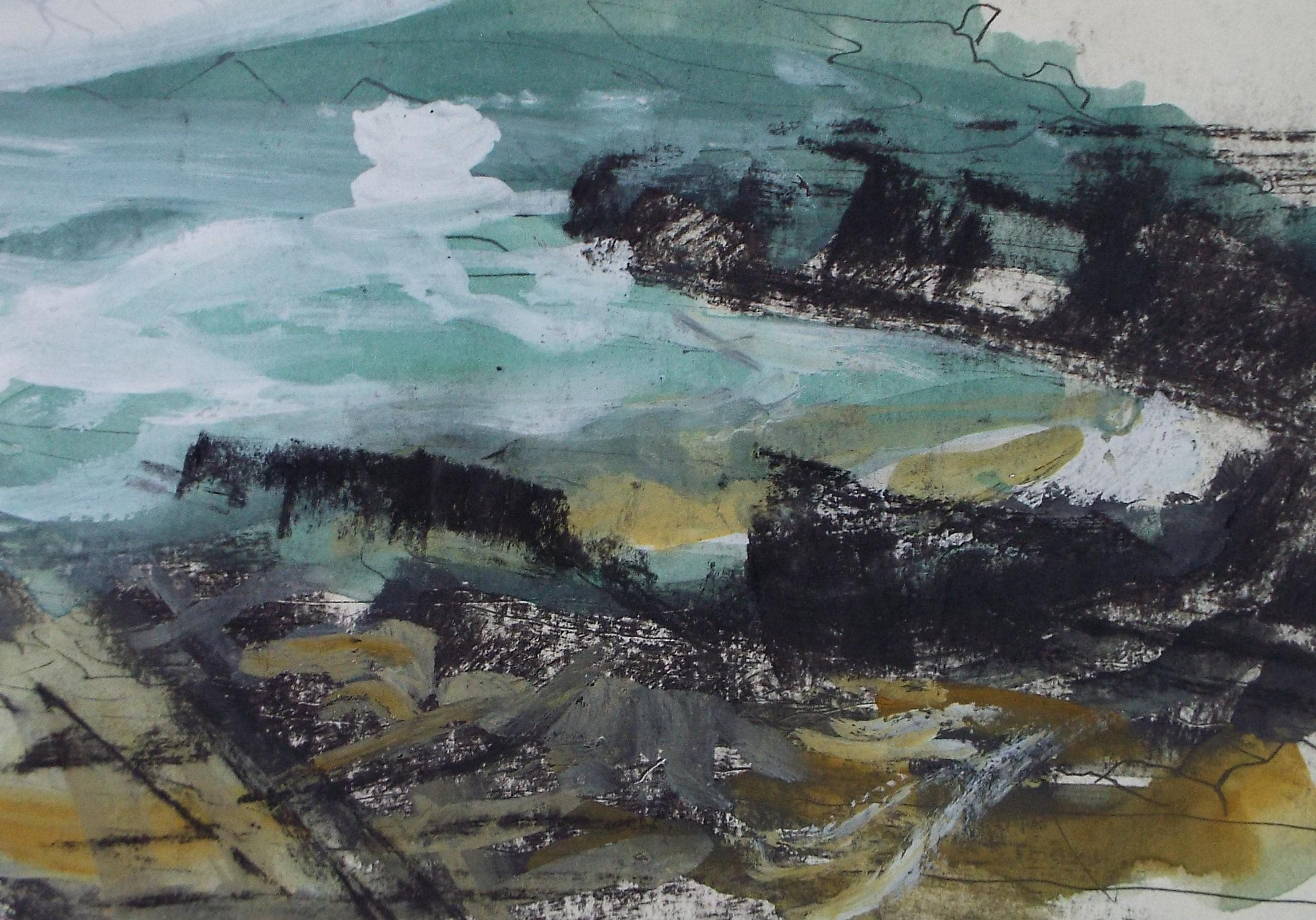 Original Watercolour , 'Coastal Abstract', Graham Benton RBSA (1934-2022), Circa 1990's