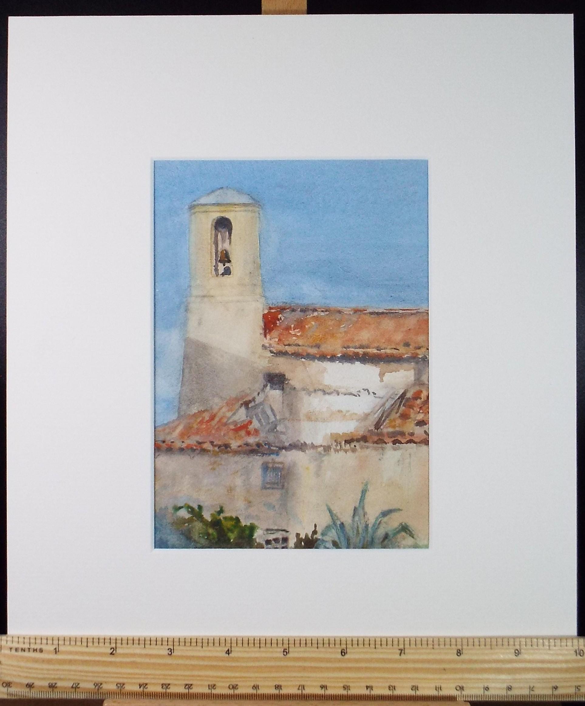 Original Watercolour, 'Spanish church', Circa 1900