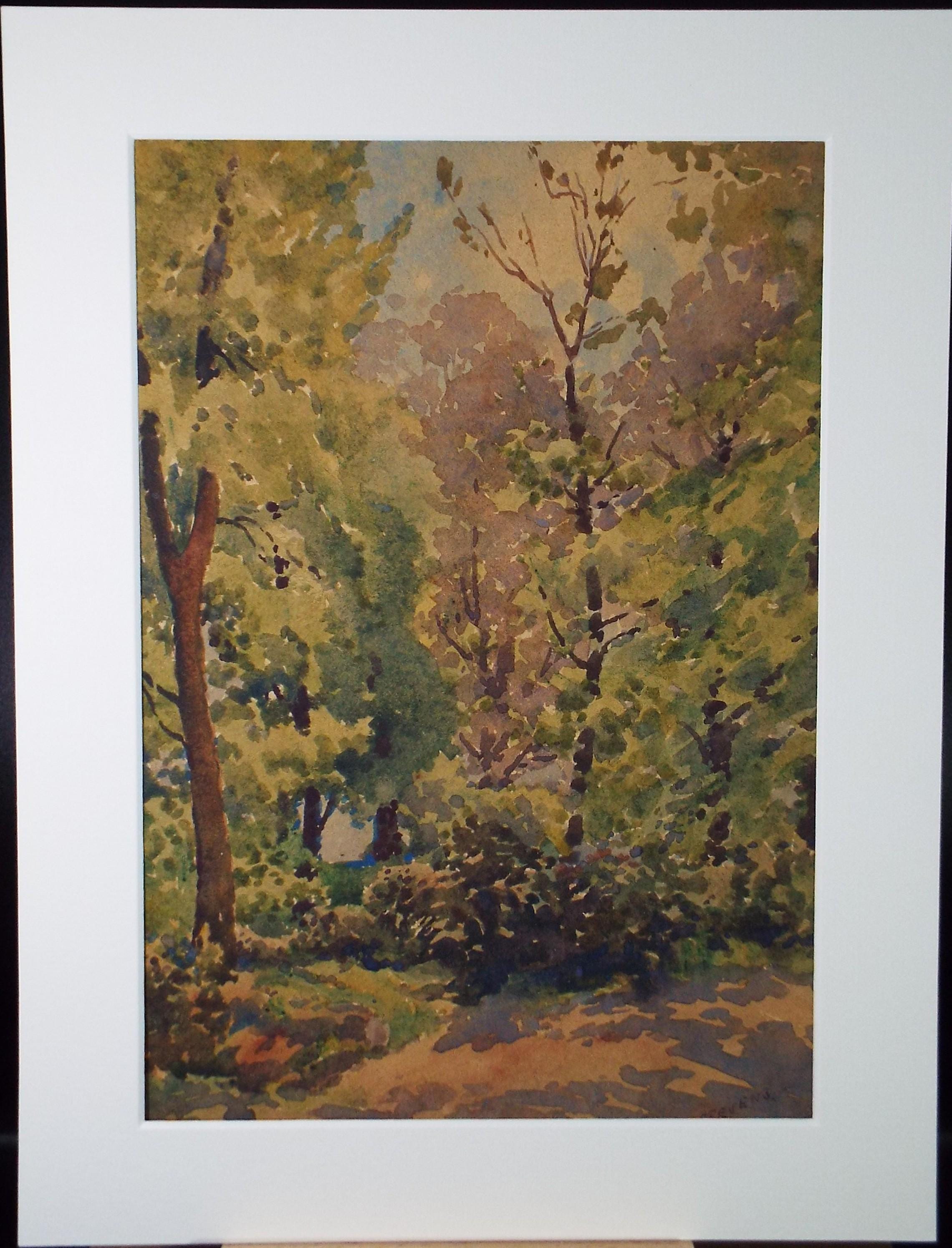 Original Watercolour, 'Woodland', Henry Potter Stevens (1875-1965) Circa 1950's