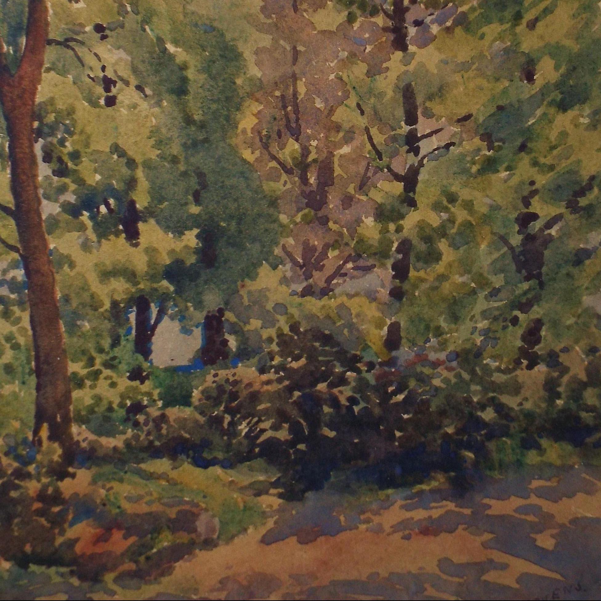 Original Watercolour, 'Woodland', Henry Potter Stevens (1875-1965) Circa 1950's