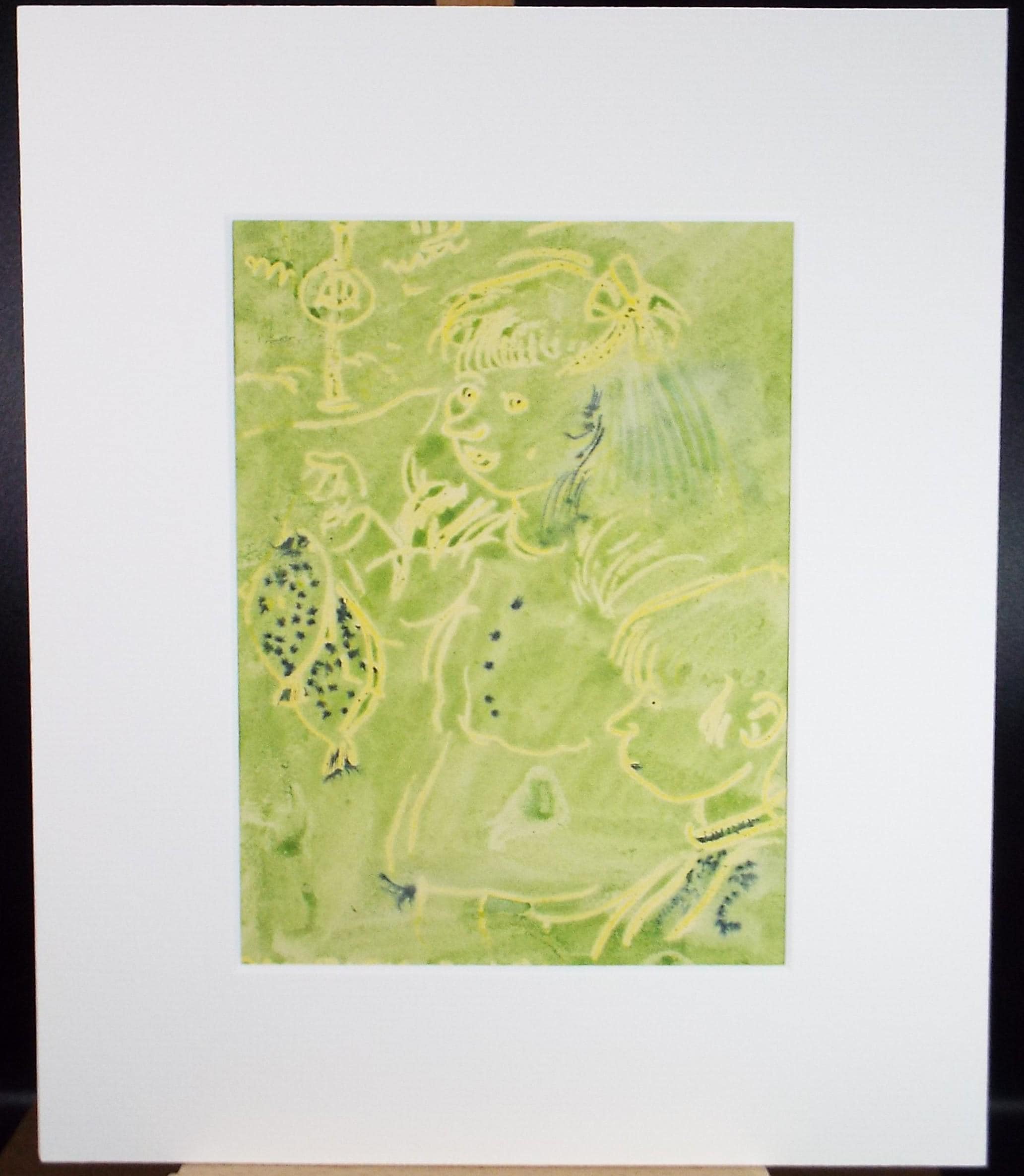 Original Watercolour, 'Study of a girl with fish ' c1950's - William D Clyne (1922-1981)