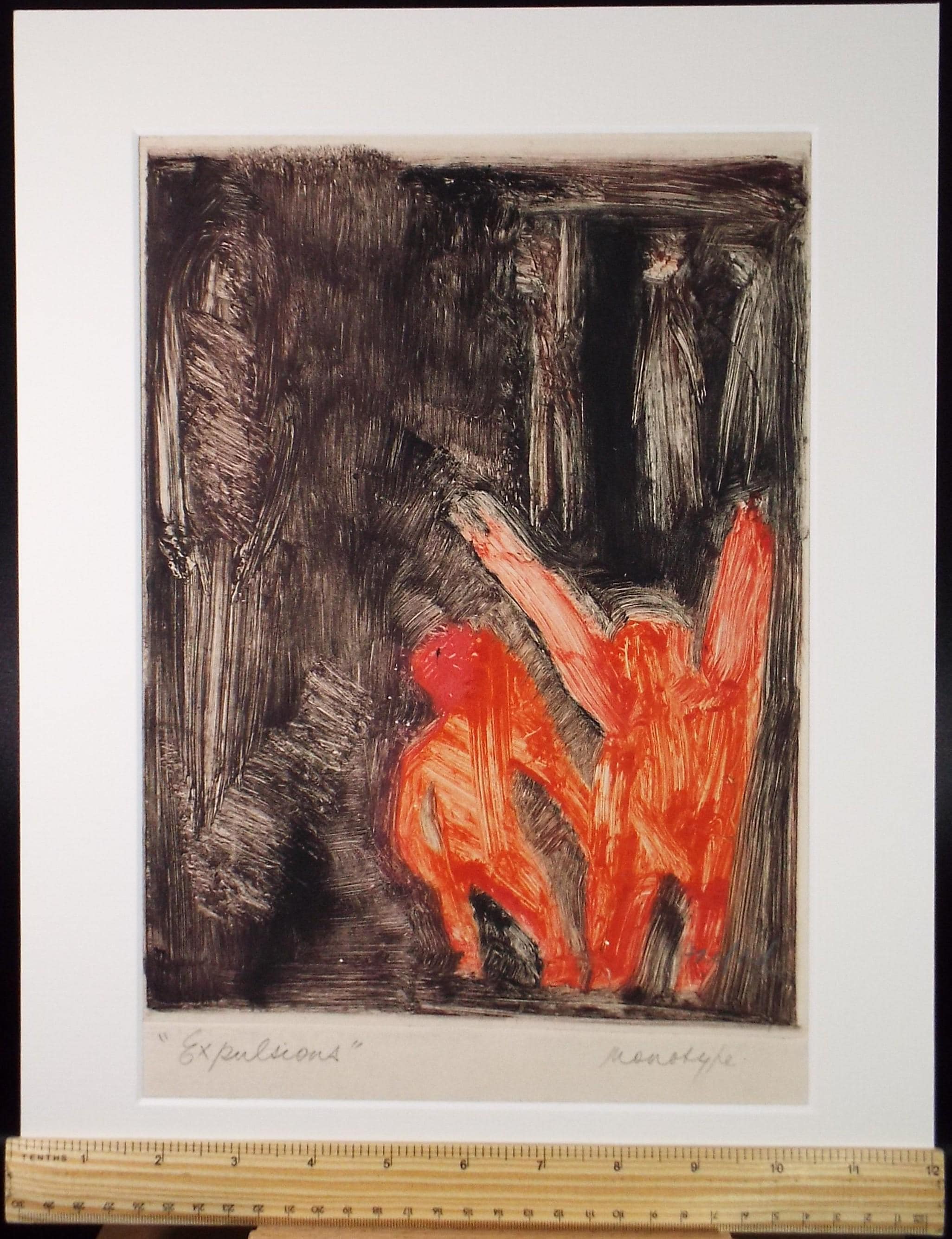 Monotype etching 'Expulsions', Diz Harford, circa 1990's