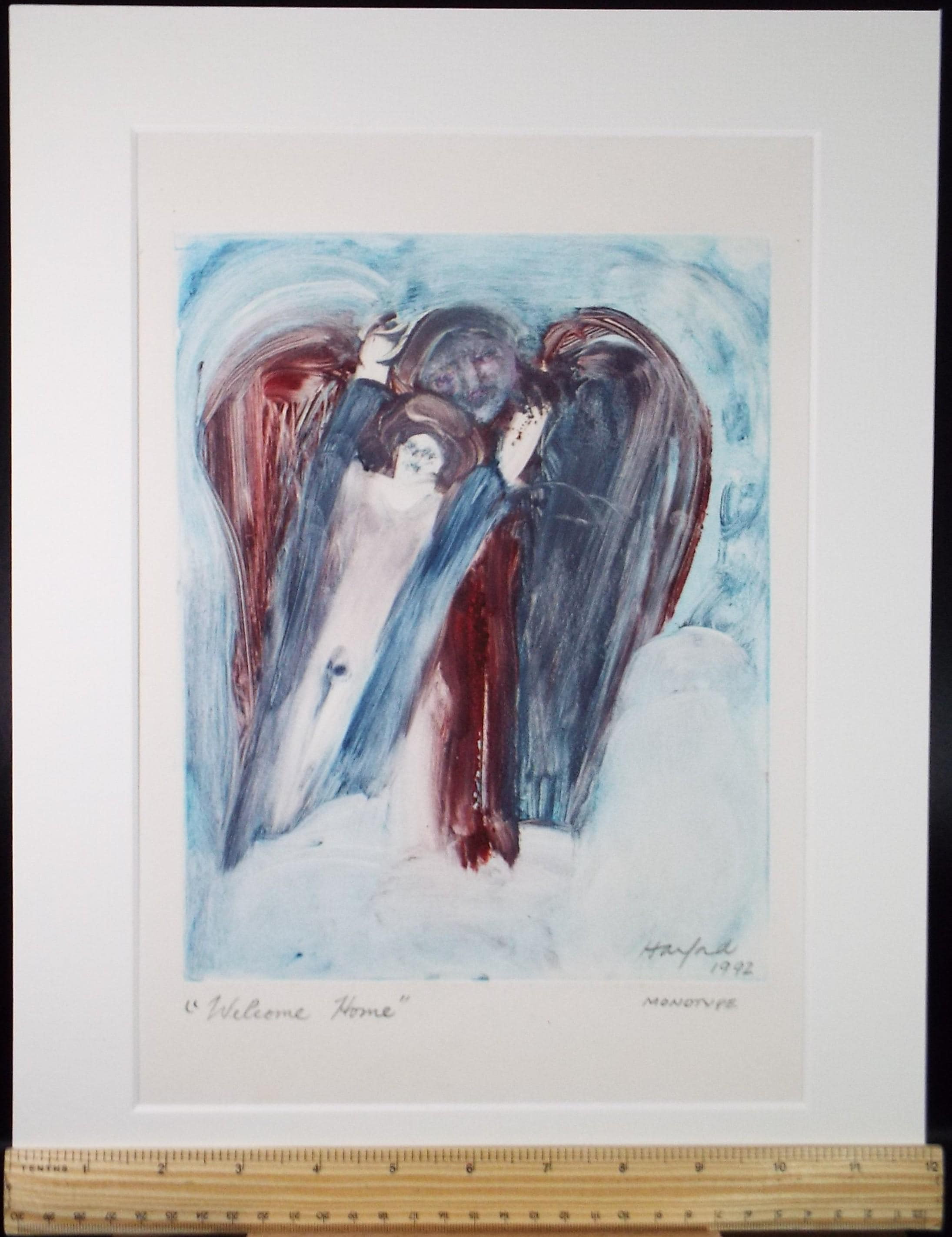 Monotype etching 'Coming Home', Diz Harford, Dated 1992