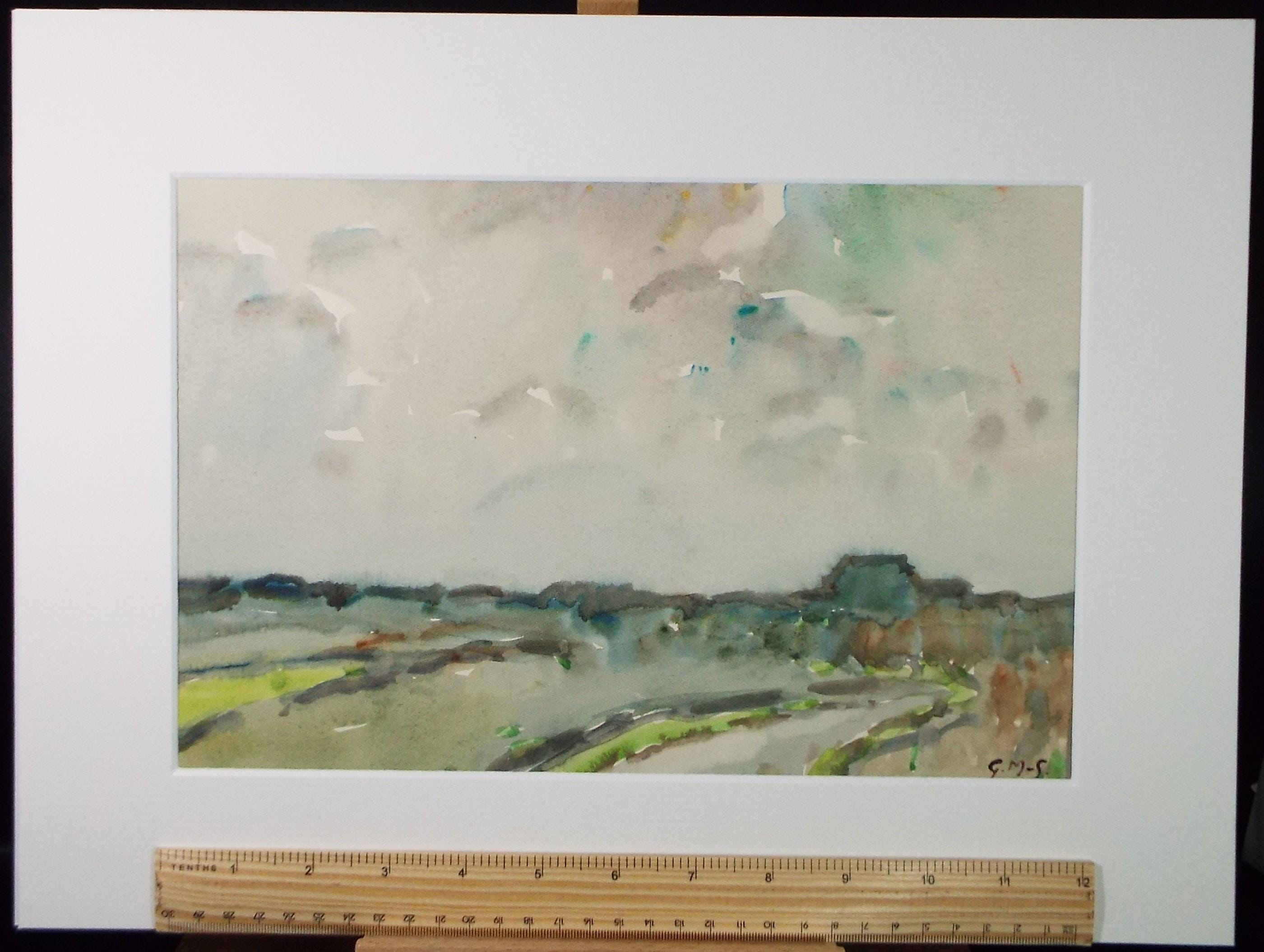 Original Watercolour, 'Cornish Landscape View', Circa 1950's , George Manning-Sanders (1881-1953)