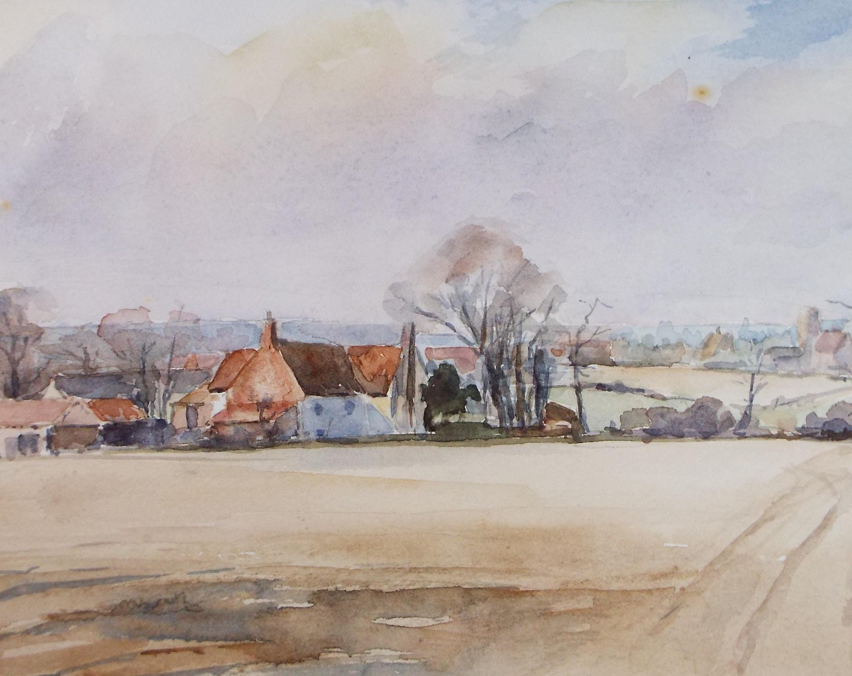 Original Watercolour, 'Autumn Landscape', Circa 1970's , Geoffrey Burrows (1934-2023)
