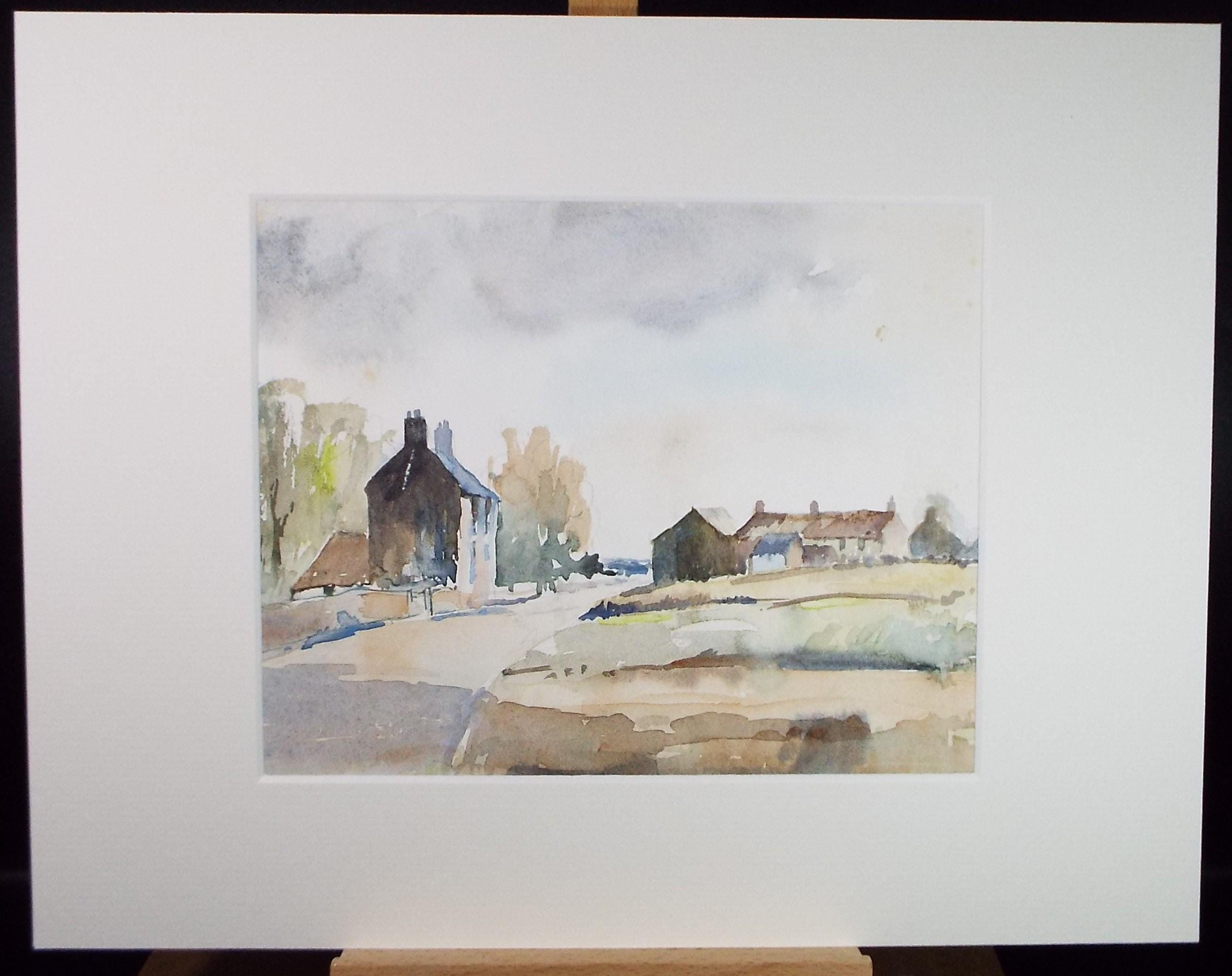 Original Watercolour, 'The Village', Circa 1970's , Geoffrey Burrows (1934-2023)