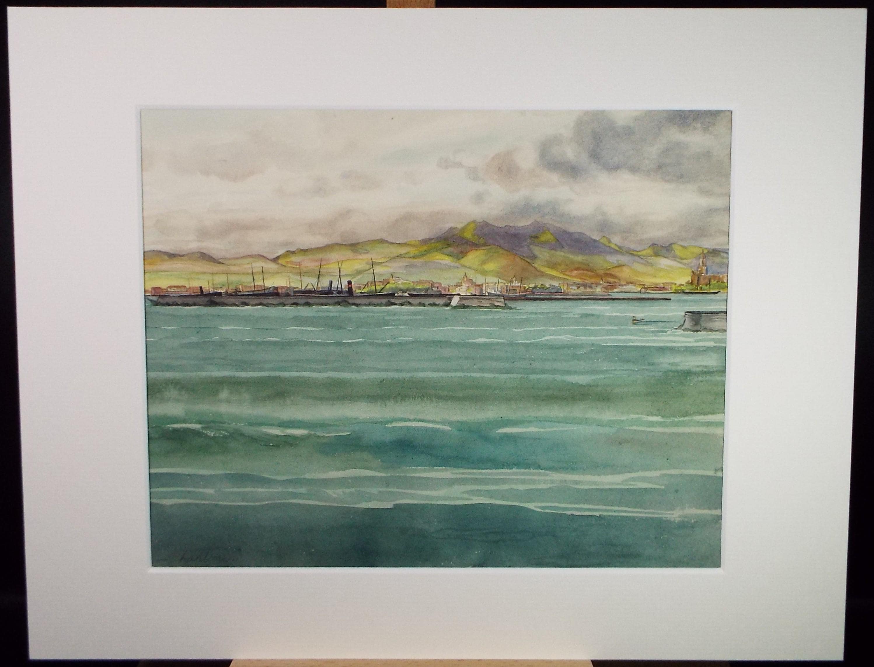 Original Watercolour, 'Malapa Harbour', Circa 1950's, Ivy T. Attwell (1895-1985)