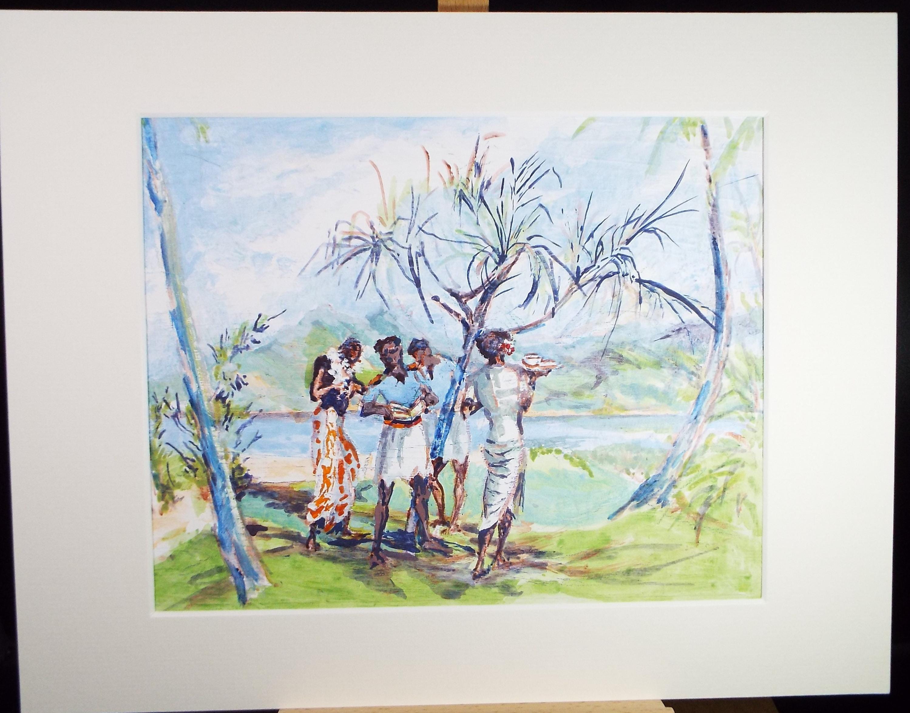 Original Watercolour and Gouache, 'African figures', Circa 1950's, Ivy T. Attwell (1895-1985)
