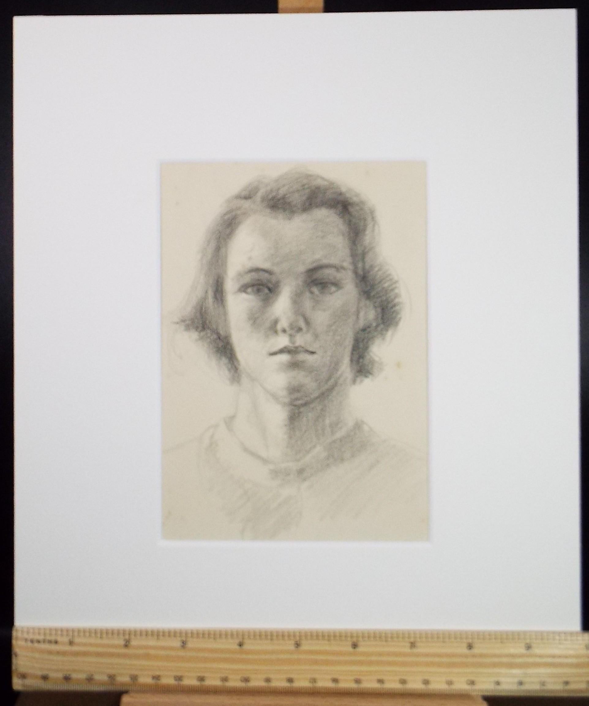 Original Pencil Sketch,'Portrait of a Woman', Circa 1950's