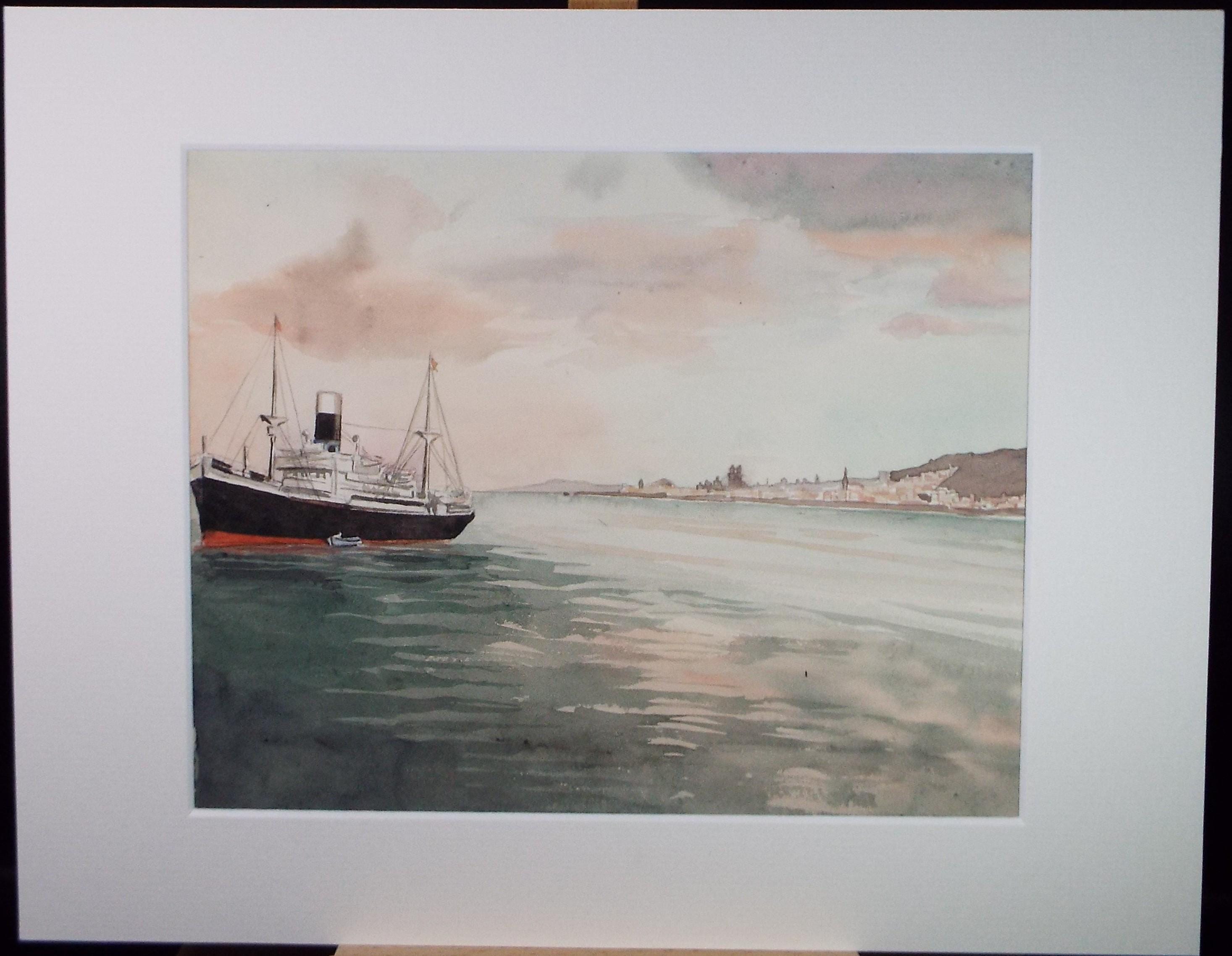 Original Watercolour, 'African Port', Circa 1950's, Ivy T. Attwell (1895-1985)
