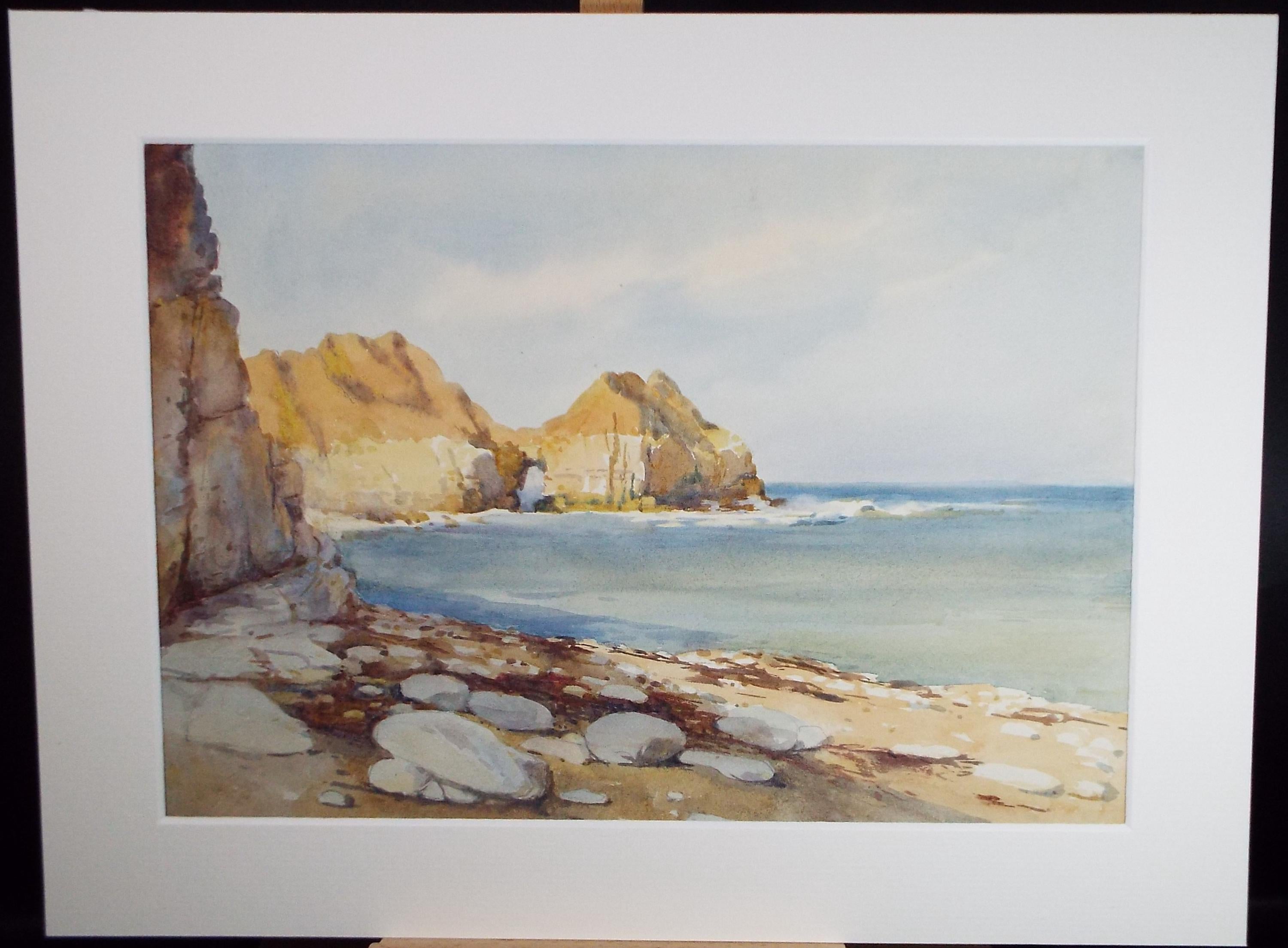 Original Watercolour, 'Coastal Cliffs', Charles Edward Wanless (c1875-1938), circa 1920's