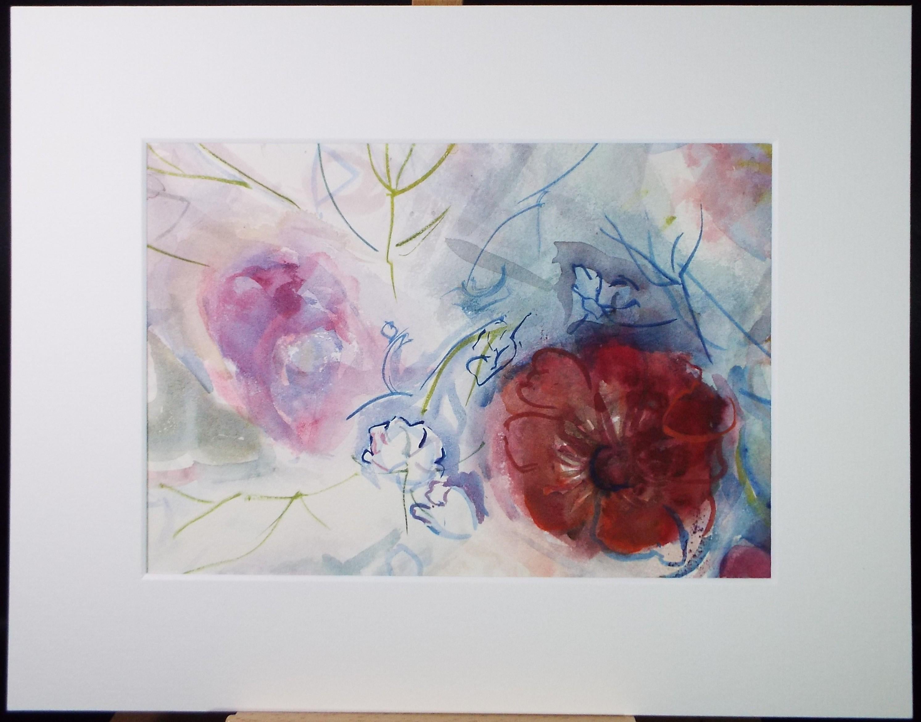 Original Watercolour, 'Still life of flowers', Circa 1970's, Mildred Lockyer